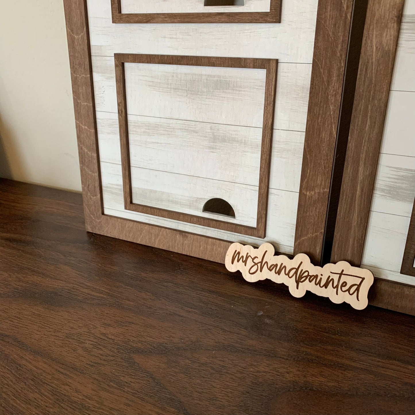Rustic Shiplap Interchangeable Sign Backer - Laser Cut Wood Painted