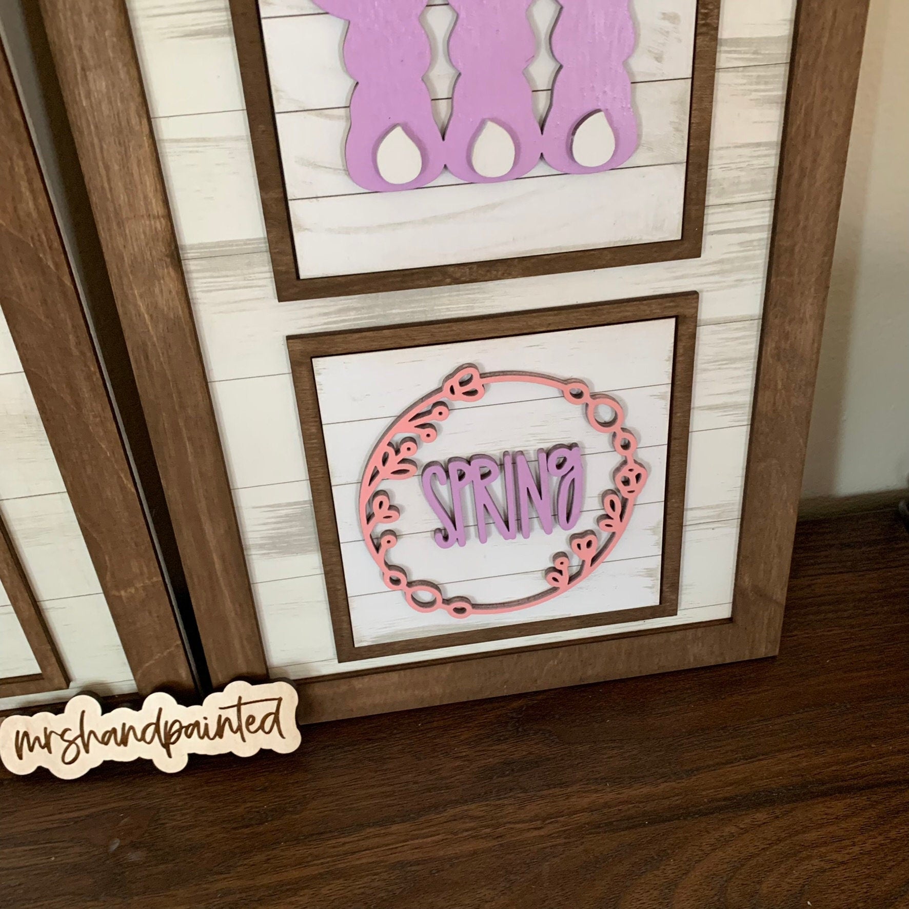 Rustic Shiplap Interchangeable Sign Backer - Laser Cut Wood Painted