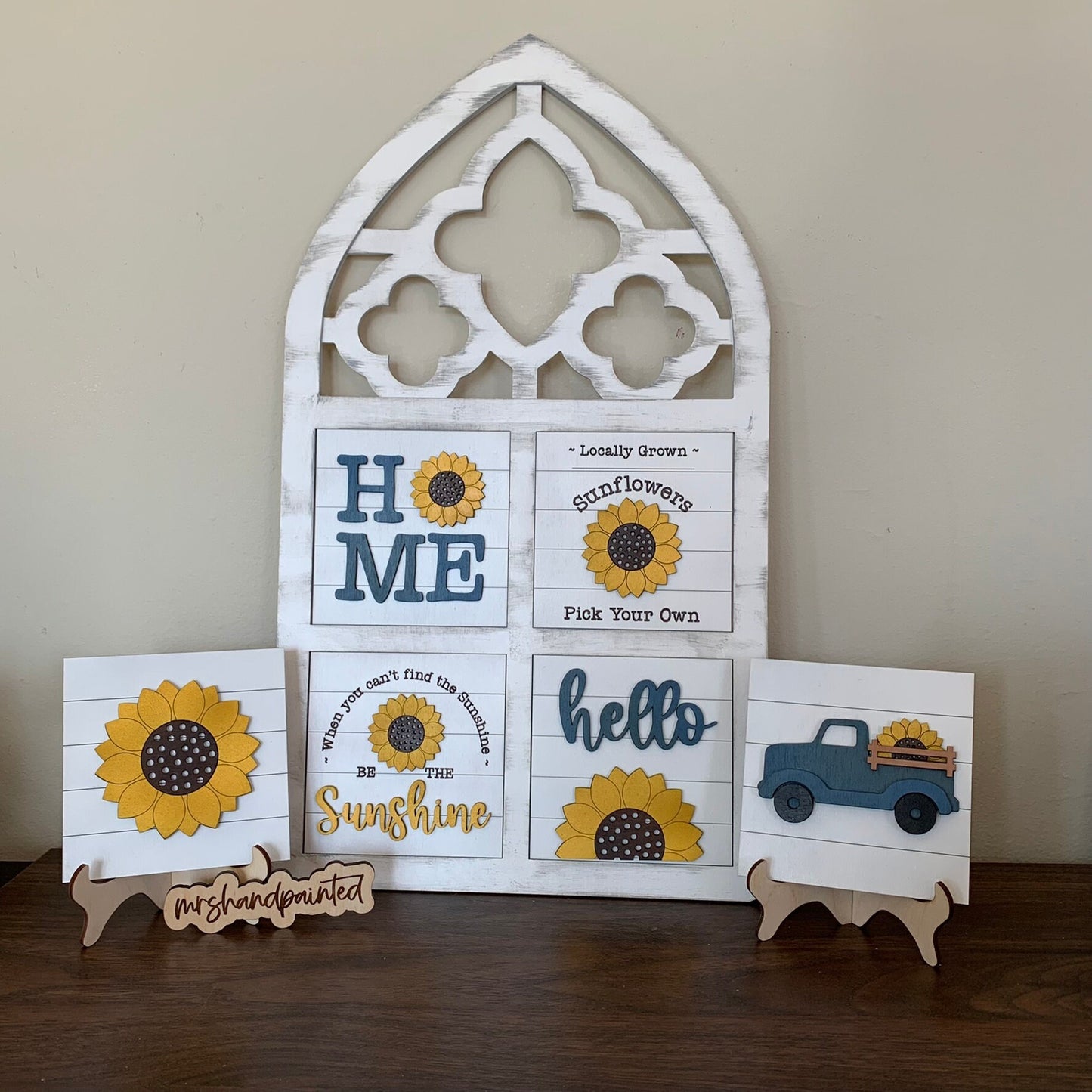 Sunflowers Interchangeable Signs - Laser Cut Wood Painted