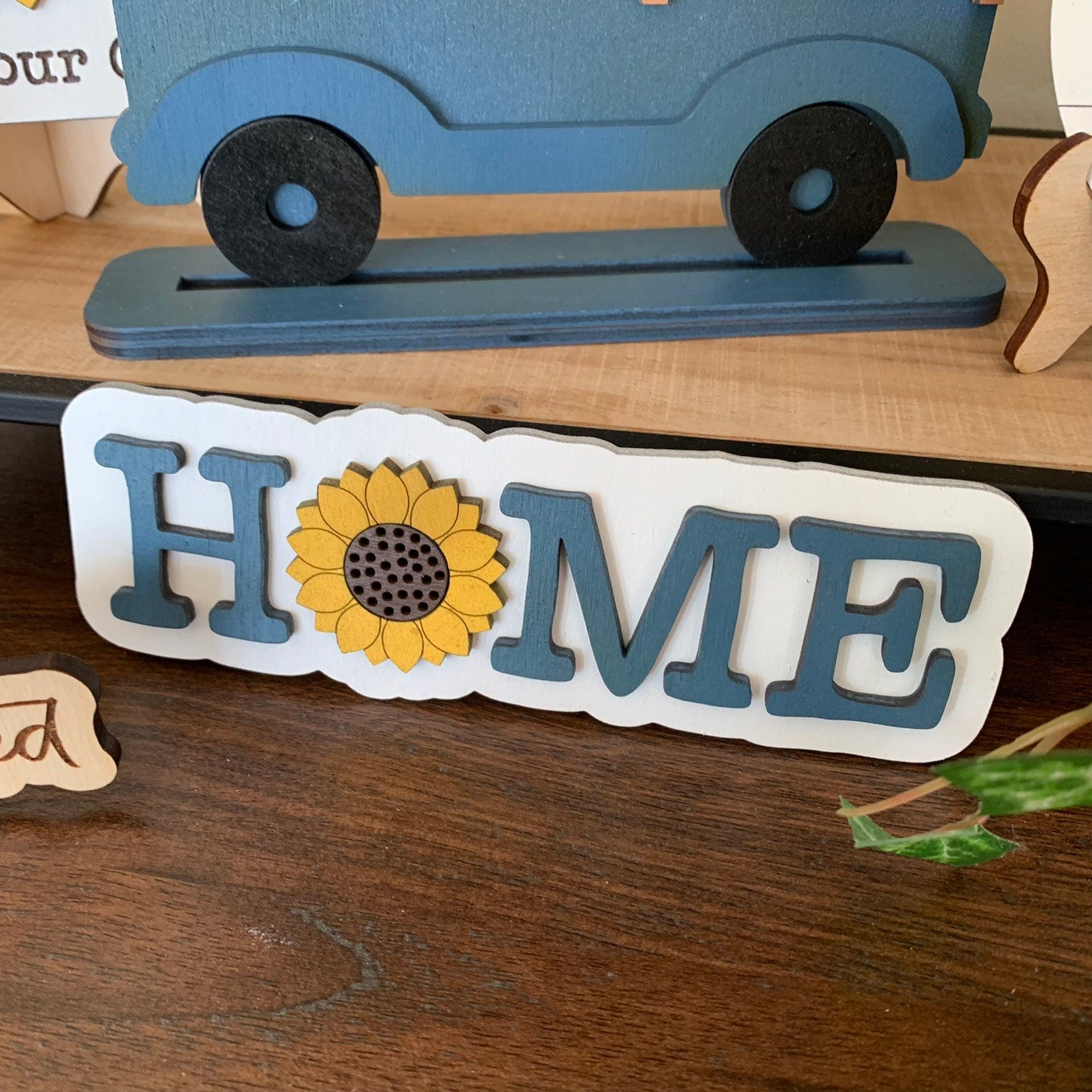 Laser Cut File - Farmhouse Sunflower Tiered Tray Pieces - Digital Download SVG, DXF, AI files