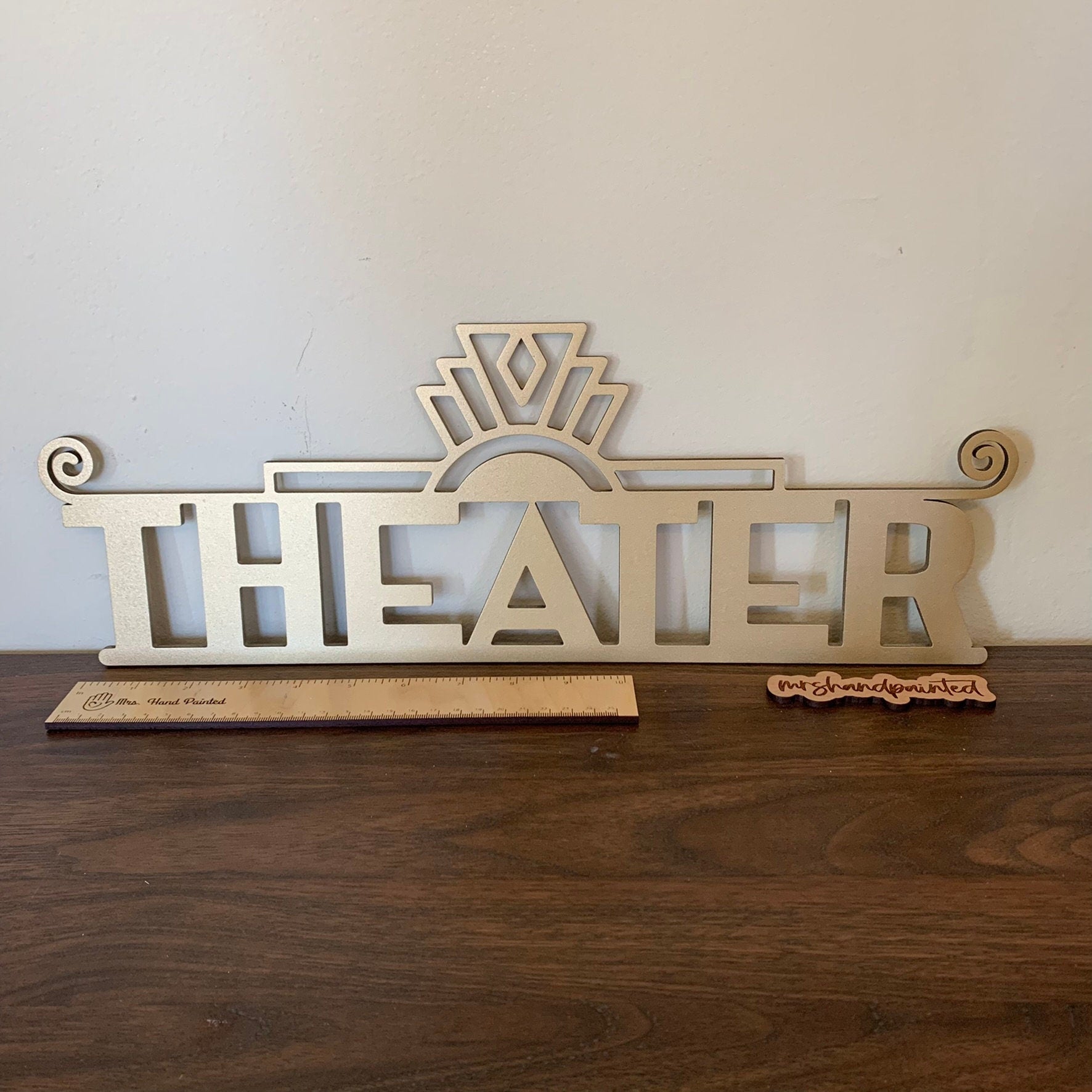 Art Deco Style Theater Sign - Laser Cut Wood Wall Hanging - Home