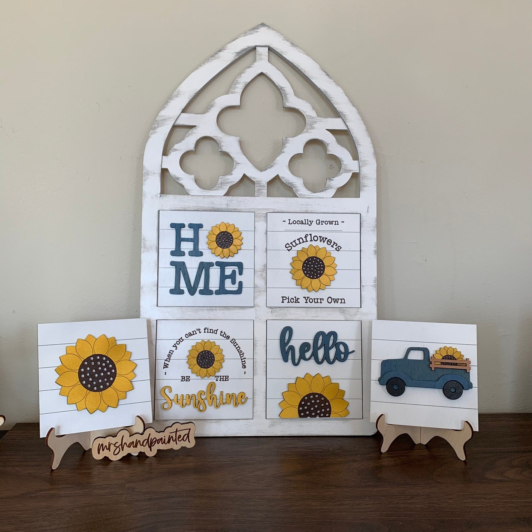 Sunflowers Interchangeable Signs - Laser Cut Wood Painted