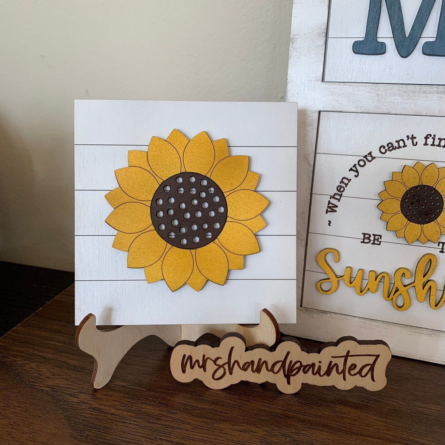 Laser Cut File - Sunflower Interchangeable Signs - Digital Download SVG, DXF, AI files
