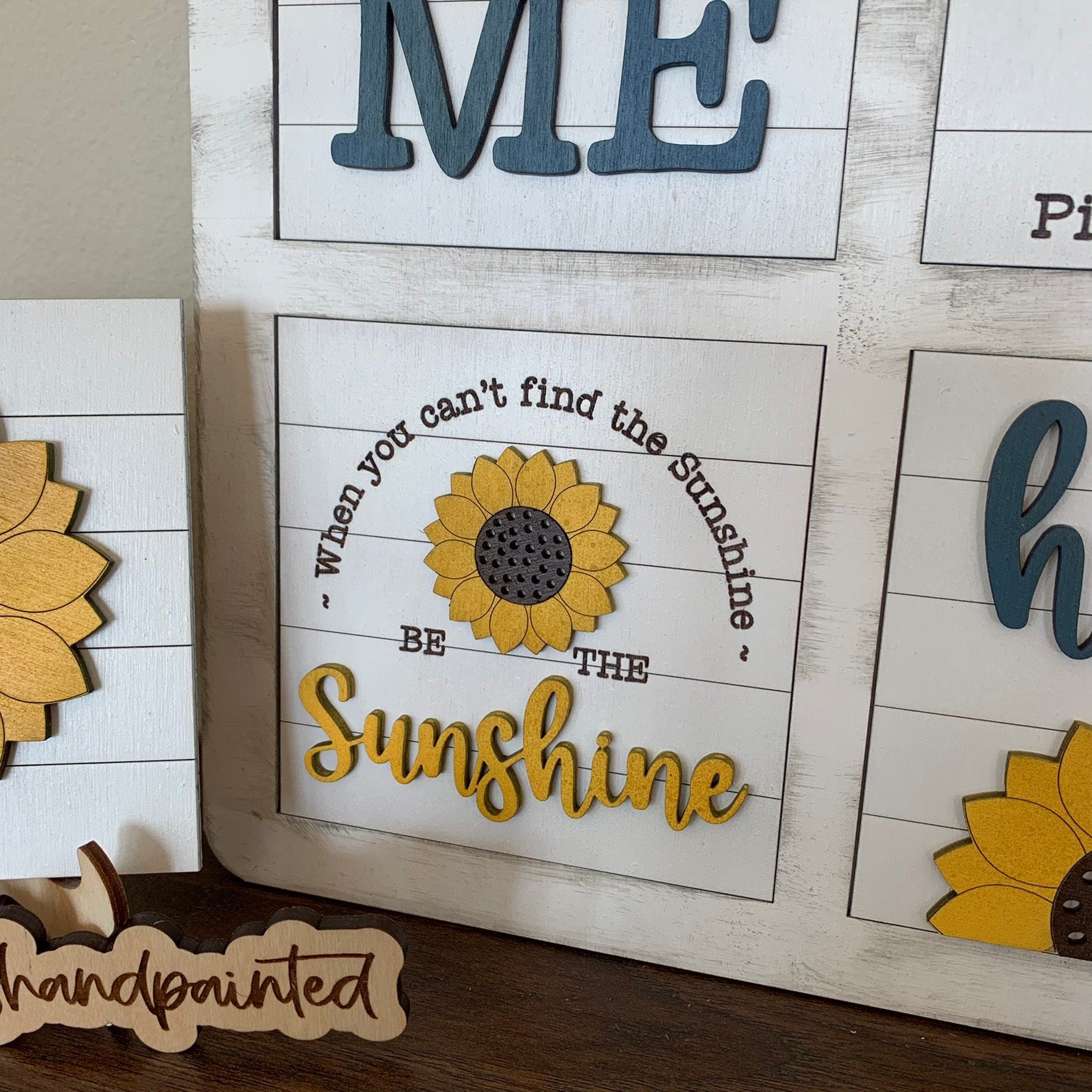 Laser Cut File - Sunflower Interchangeable Signs - Digital Download SVG, DXF, AI files