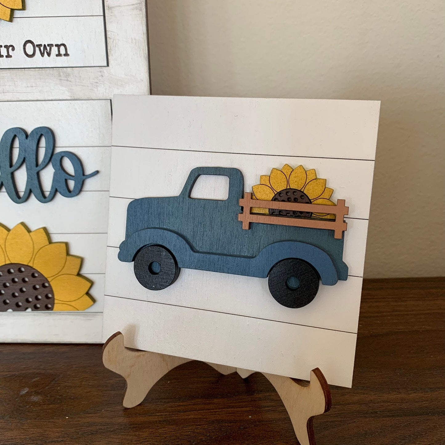 Laser Cut File - Sunflower Interchangeable Signs - Digital Download SVG, DXF, AI files