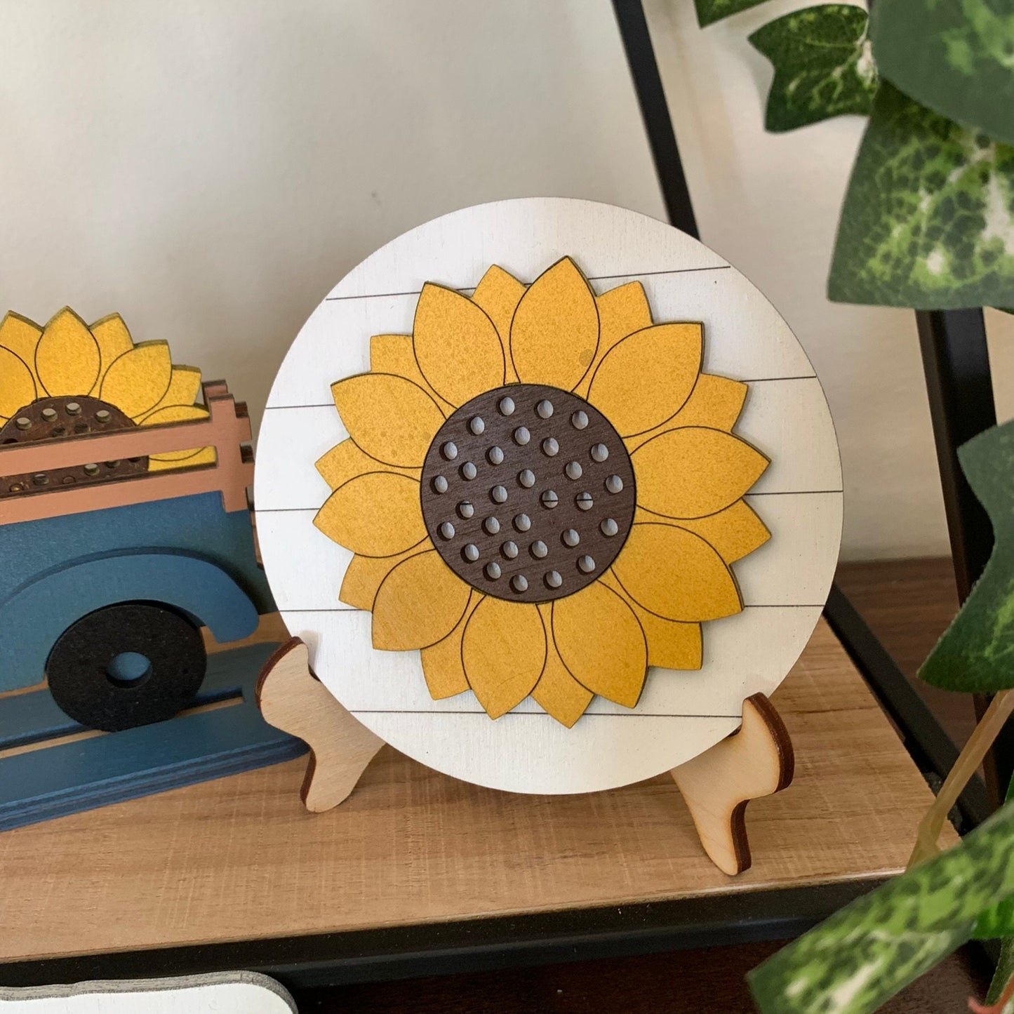 Laser Cut File - Farmhouse Sunflower Tiered Tray Pieces - Digital Download SVG, DXF, AI files