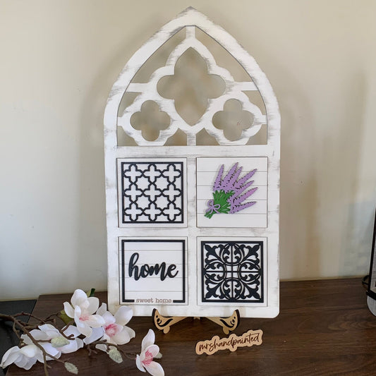 Farmhouse Style HOME Interchangeable Signs - Laser Cut Wood Painted
