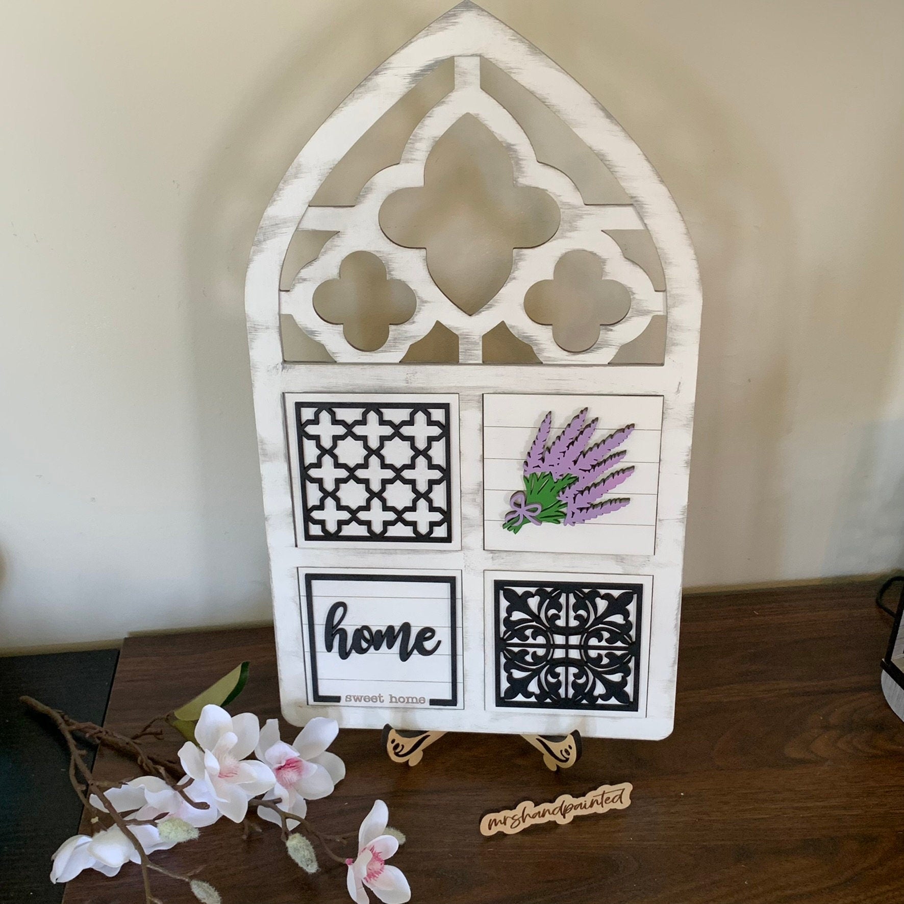 Farmhouse Style HOME Interchangeable Signs - Laser Cut Wood Painted