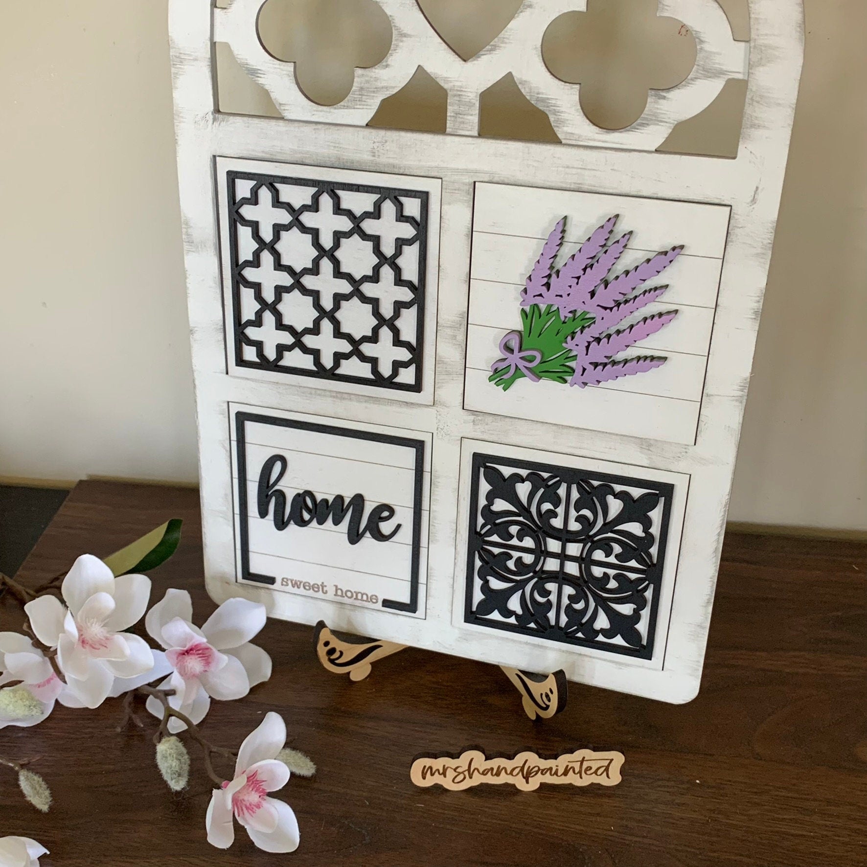 Farmhouse Style HOME Interchangeable Signs - Laser Cut Wood Painted