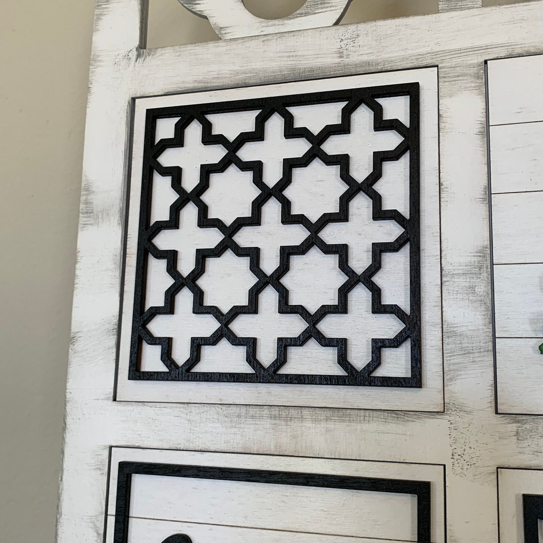 Farmhouse Style HOME Interchangeable Signs - Laser Cut Wood Painted
