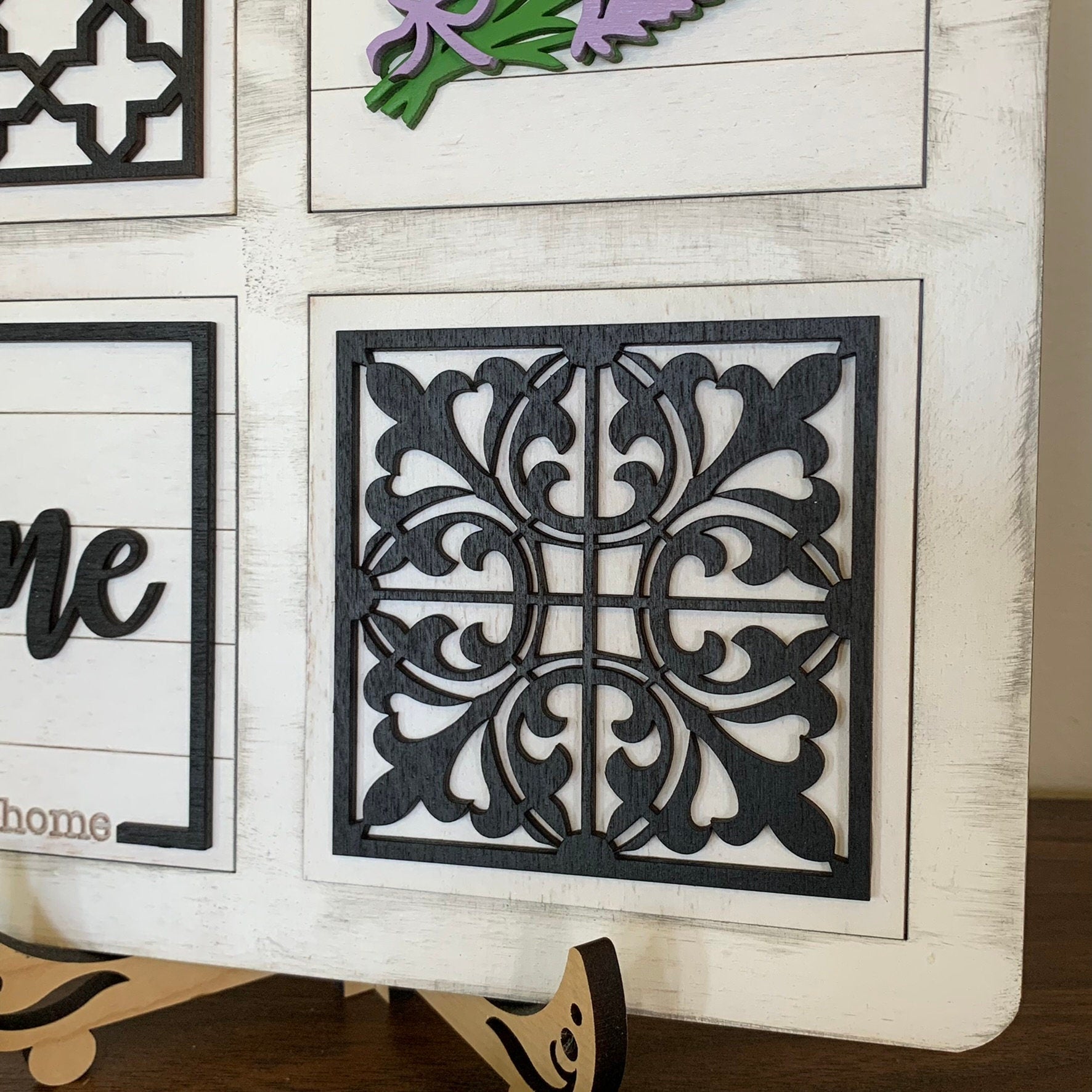 Farmhouse Style HOME Interchangeable Signs - Laser Cut Wood Painted