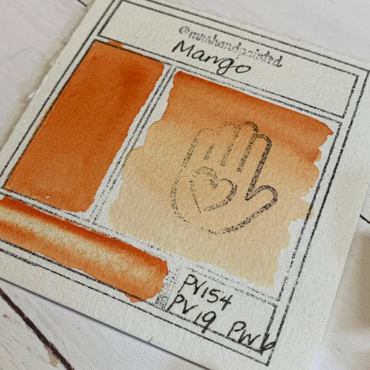 Handmade Watercolor Paints - MANGO Half Pans