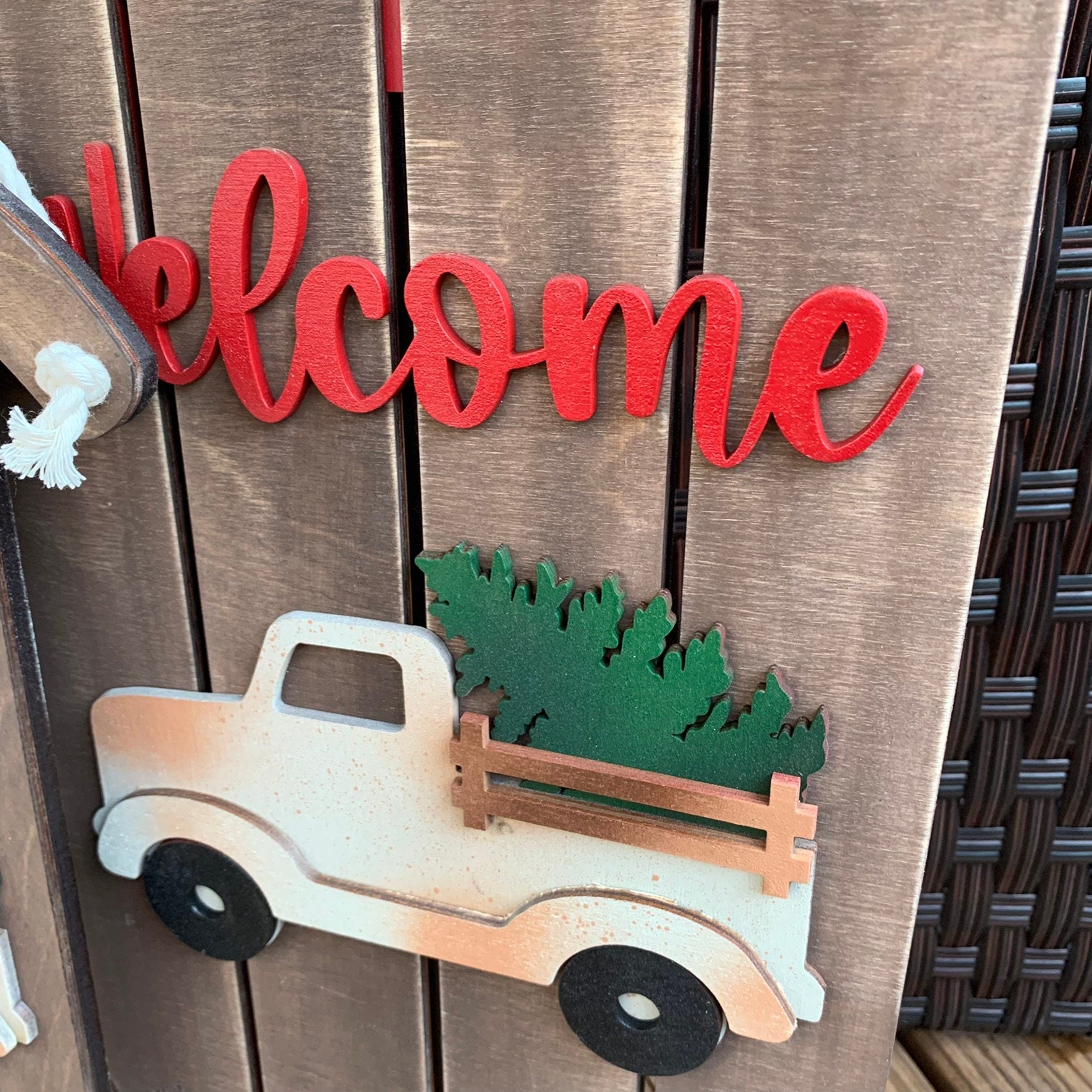 Laser Cut File - Vintage Truck Welcome Sled Door Hangers - Digital Download SVG, DXF, AI files