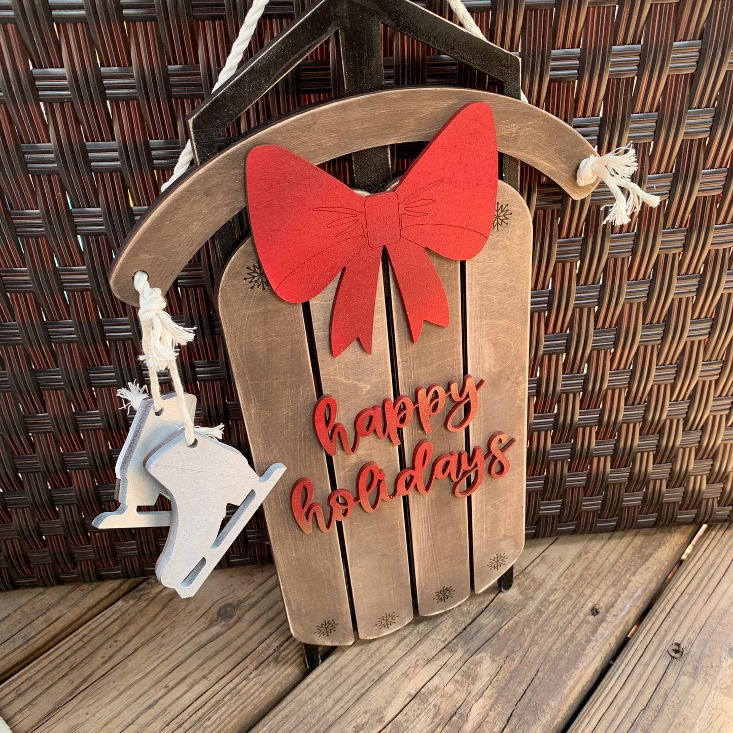 Laser Cut File - Happy Holidays Sled Door Hangers - Digital Download SVG, DXF, AI files