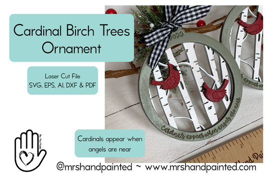 Digital Cut File - Laser Cut Ornament - Cardinal Ornaments Bundle