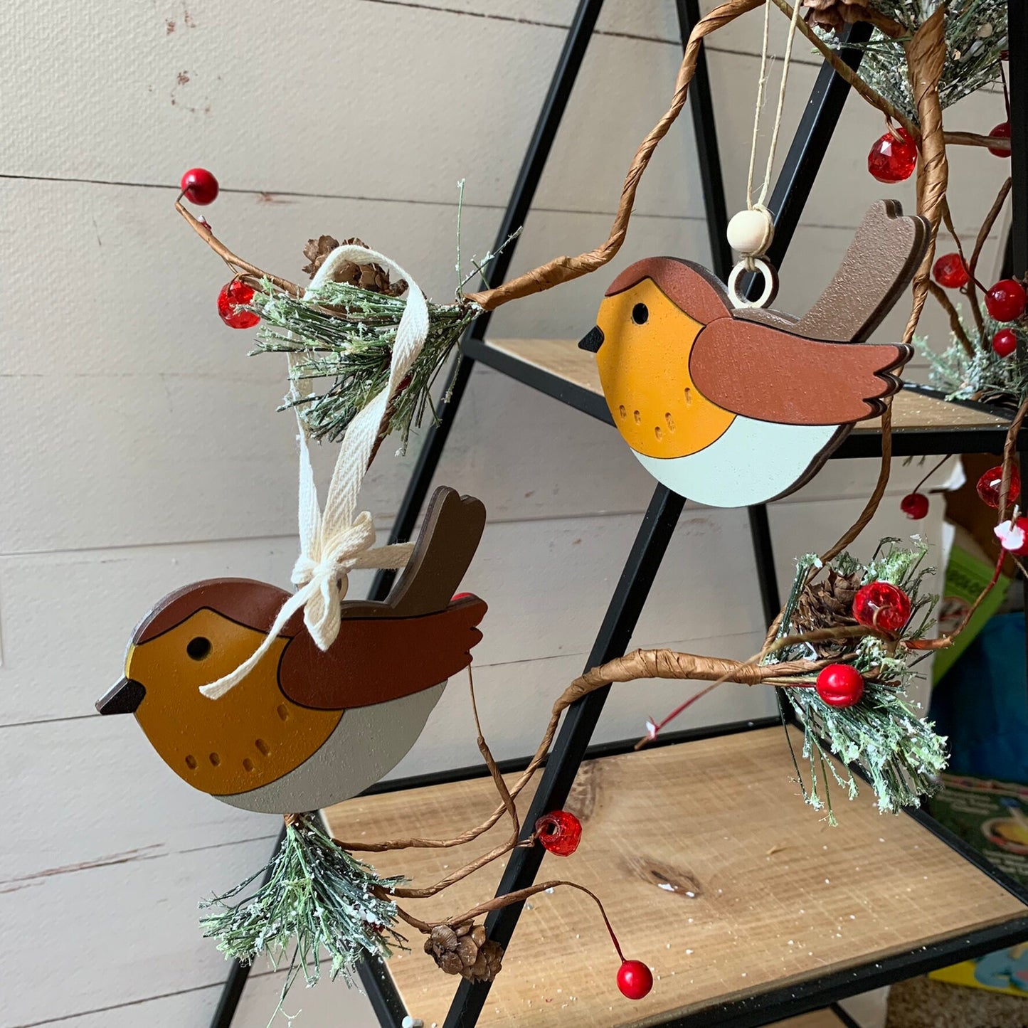 Laser Cut Wood Robin Christmas Ornament