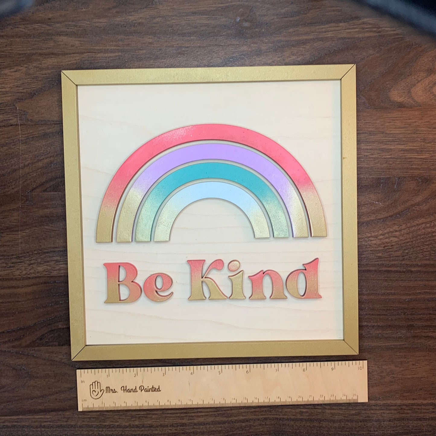 Digital Laser Cut File - Boho Rainbow "Be Kind" Sign - Digital Download