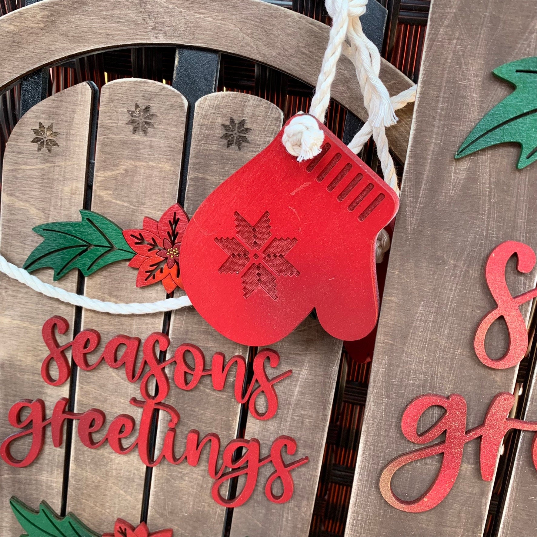 Laser Cut File - Season's Greetings Sled Door Hangers - Digital Download SVG, DXF, AI files