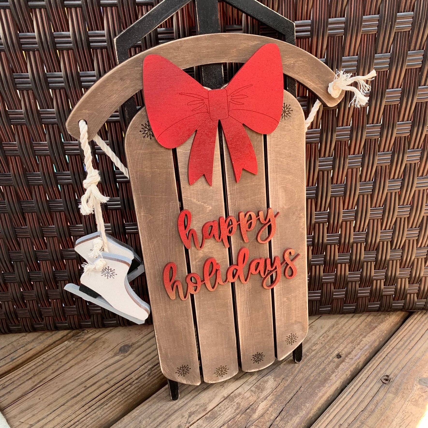 Laser Cut File - Bundle of 4 Designs Sled Door Hangers - Digital Download SVG, DXF, AI files