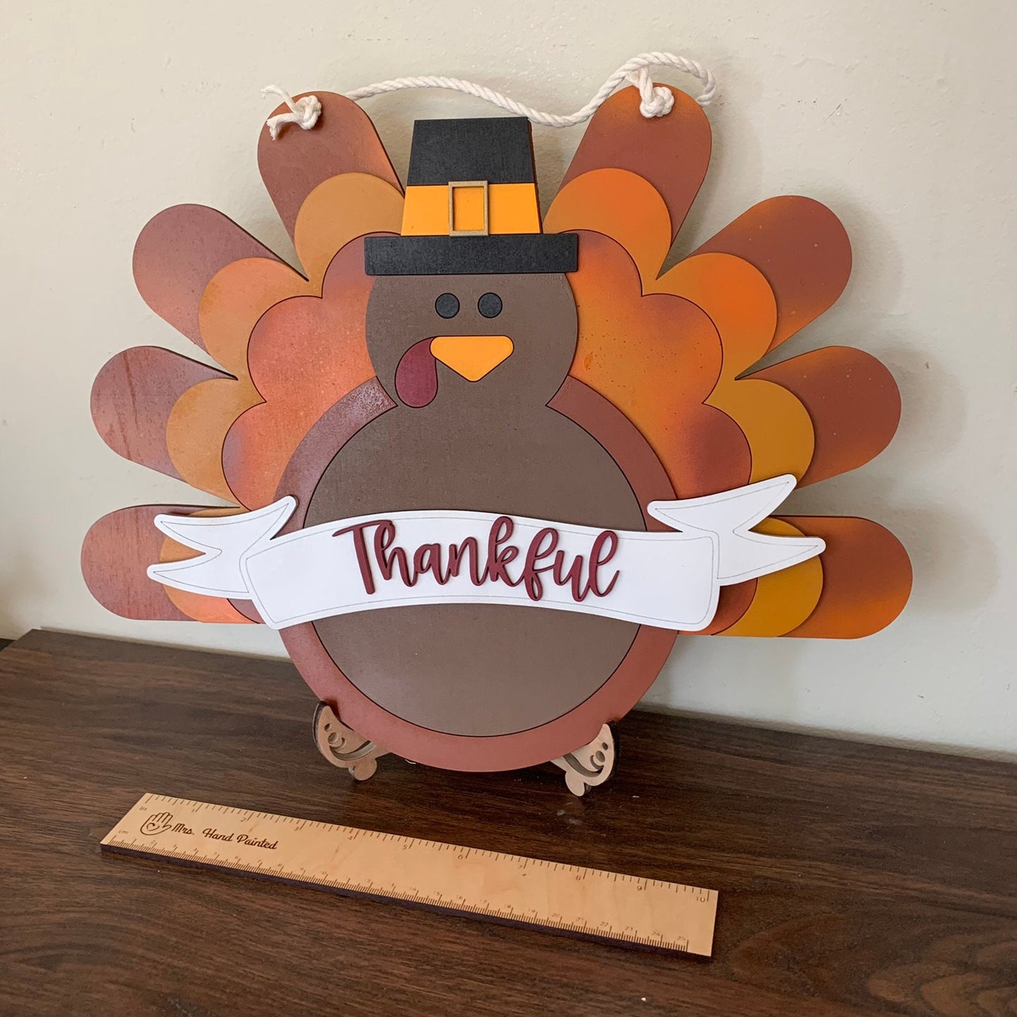 Digital Laser Cut File - Thankful Turkey Door Hanger