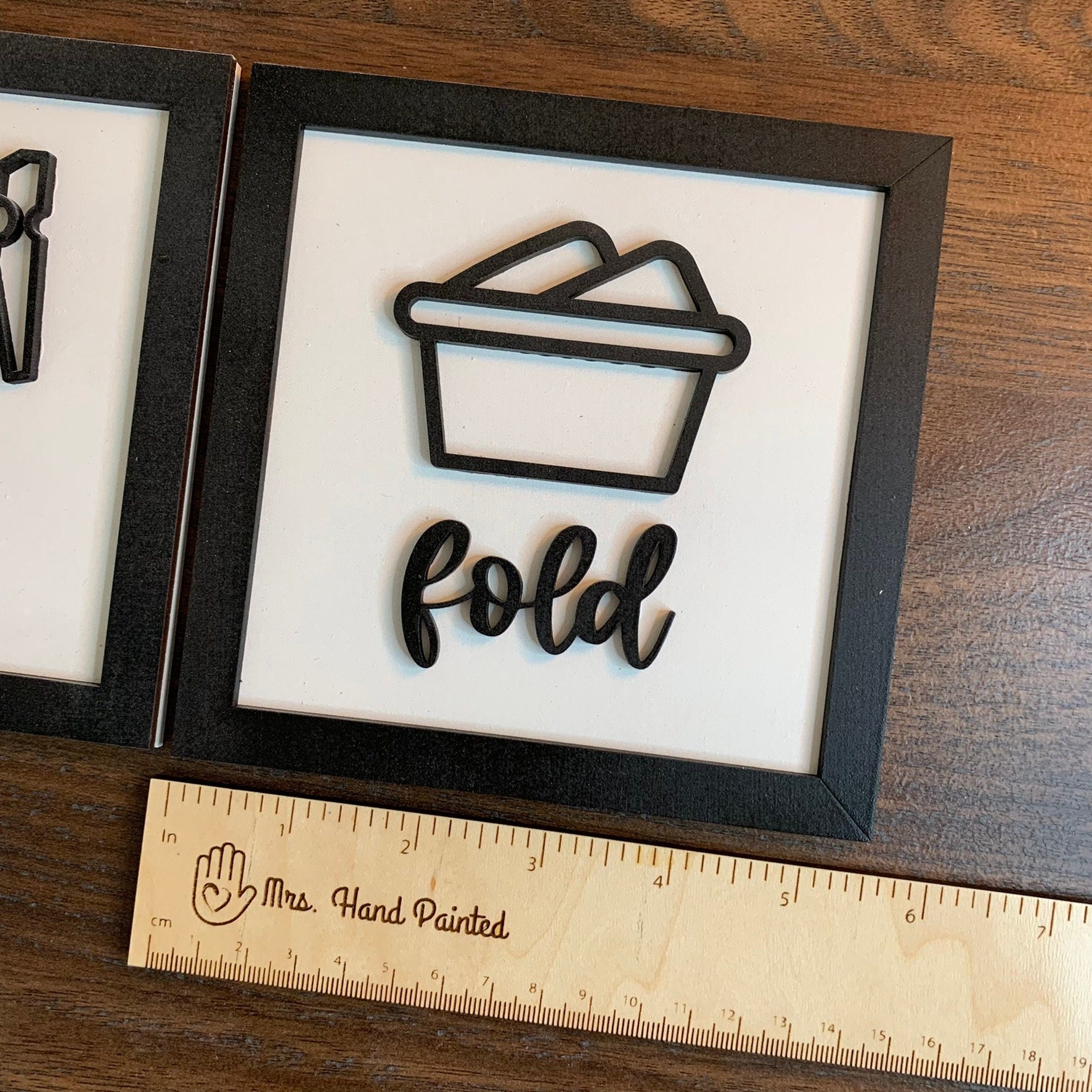 Modern Laundry Room Icons Signs ~ Set of 3 ~ Laser Cut Wood