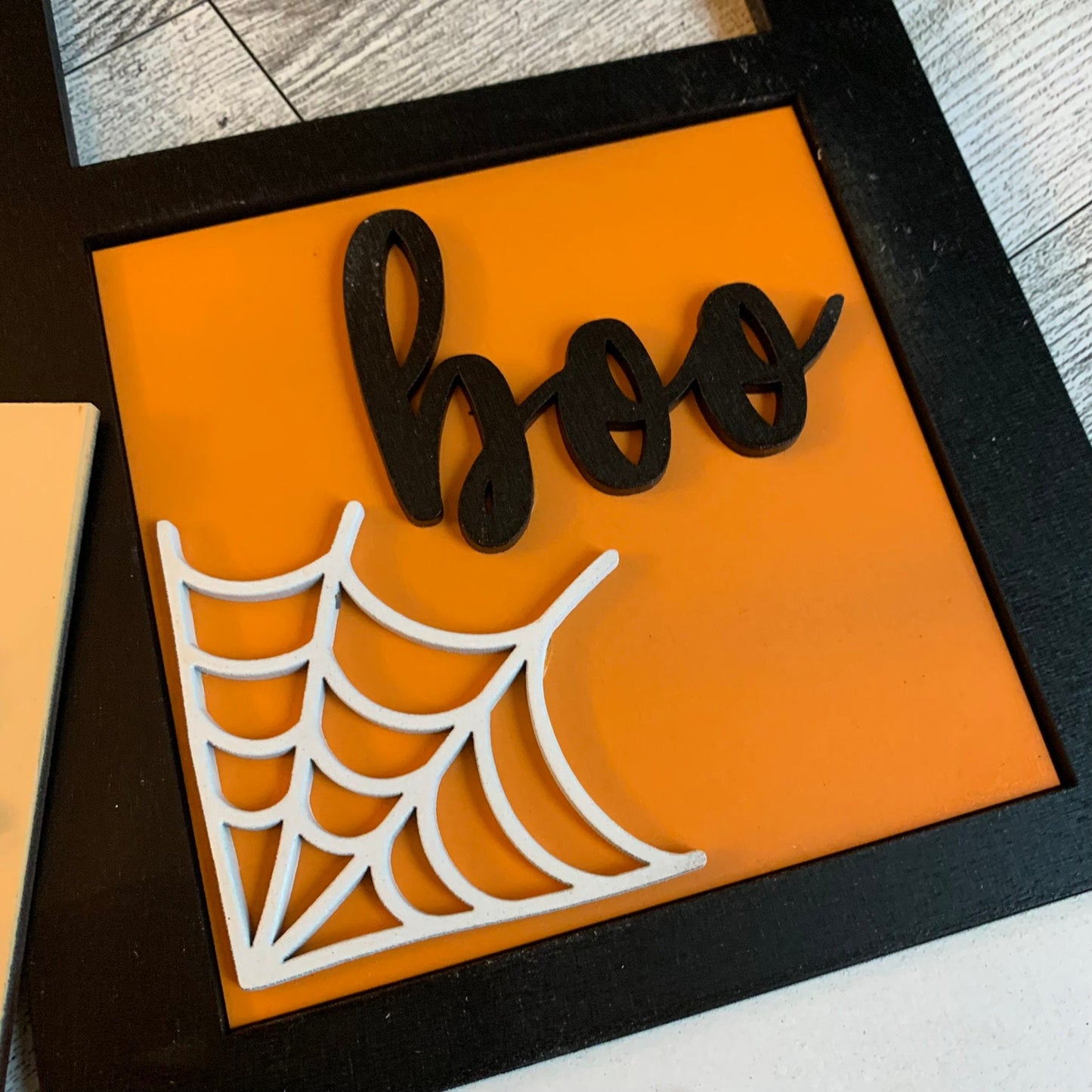 Boho Halloween Leaning Ladder Interchangeable Signs - Laser Cut Wood Painted