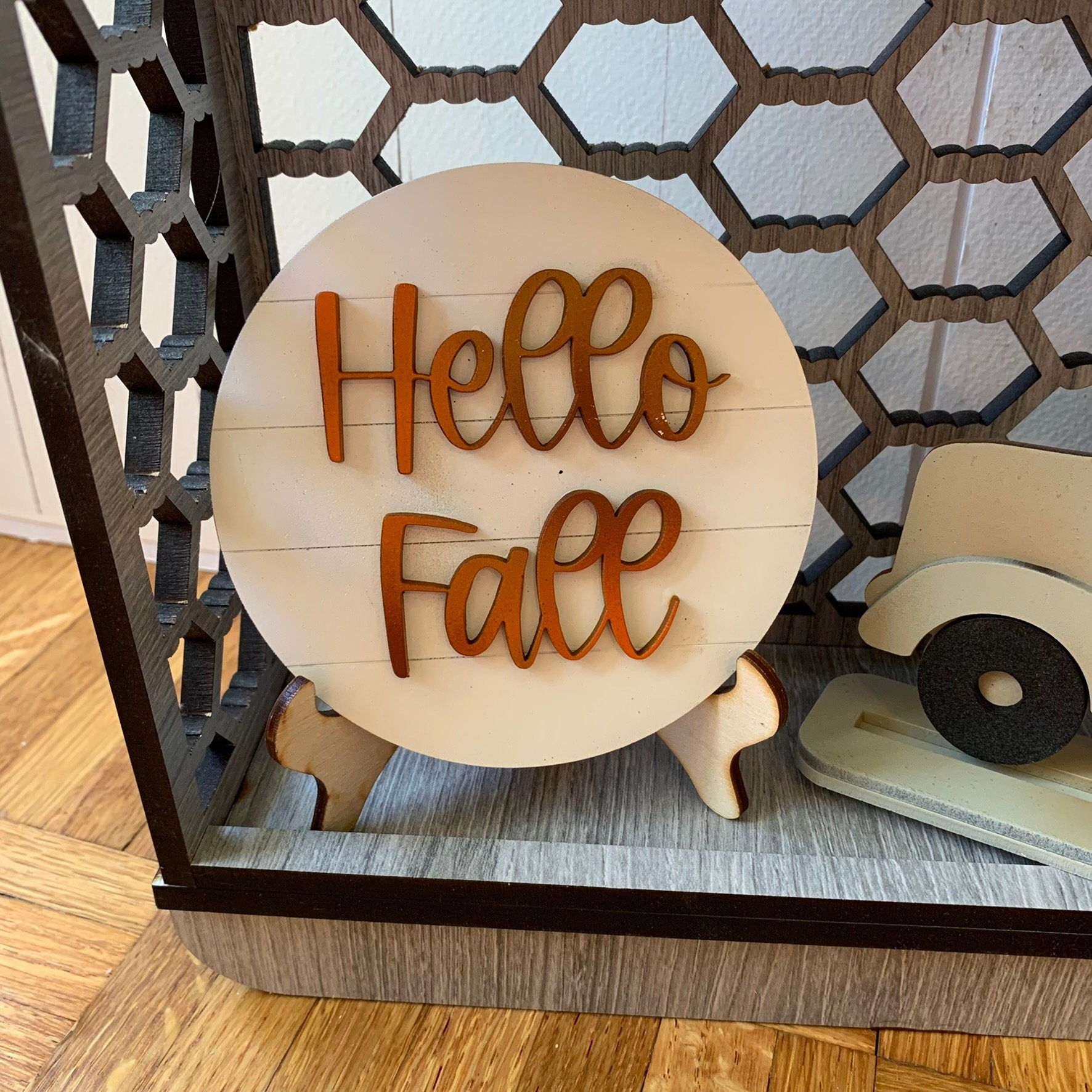 Fall and Pumpkins Tiered Tray Decor - Laser Cut Wood Painted