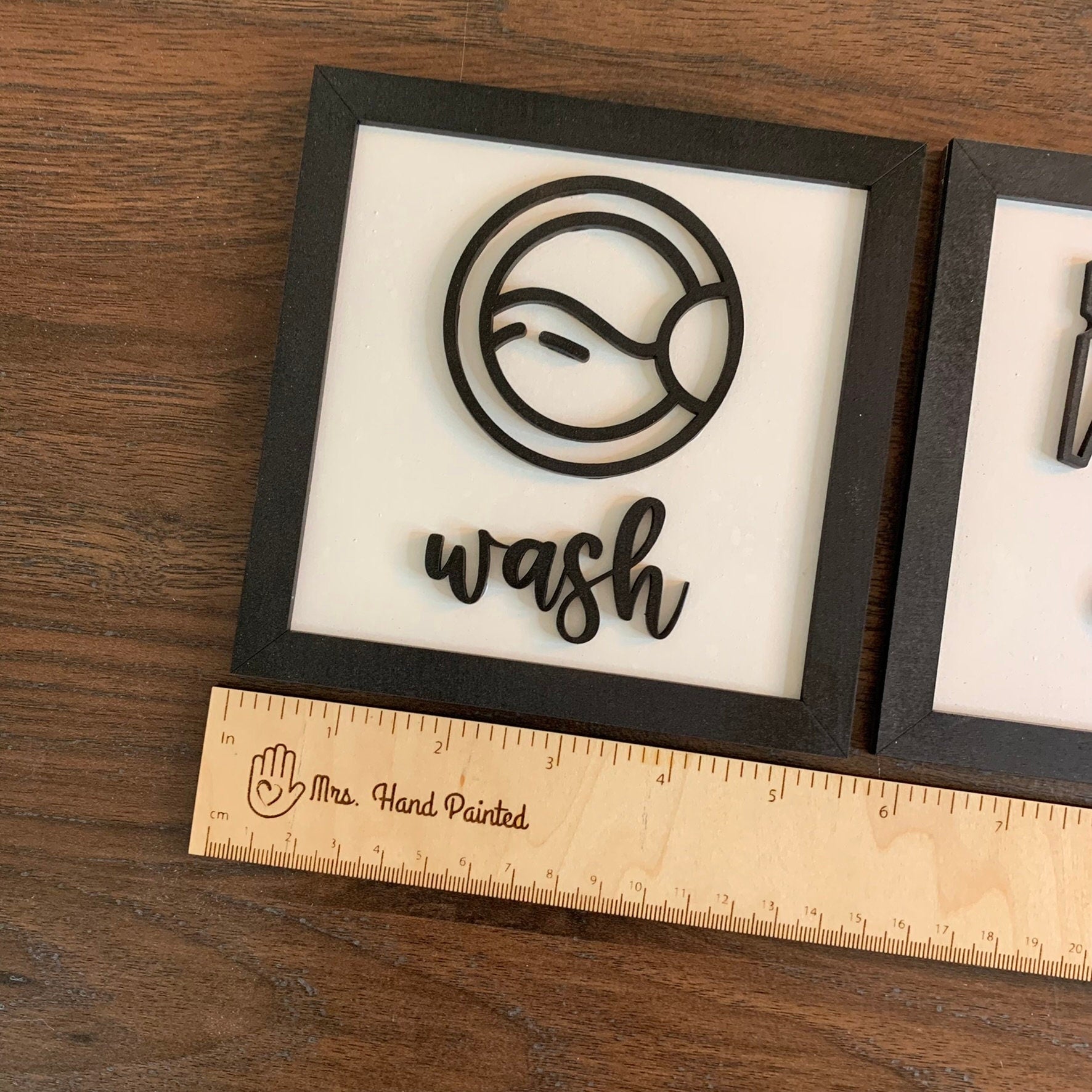 Modern Laundry Room Icons Signs ~ Set of 3 ~ Laser Cut Wood