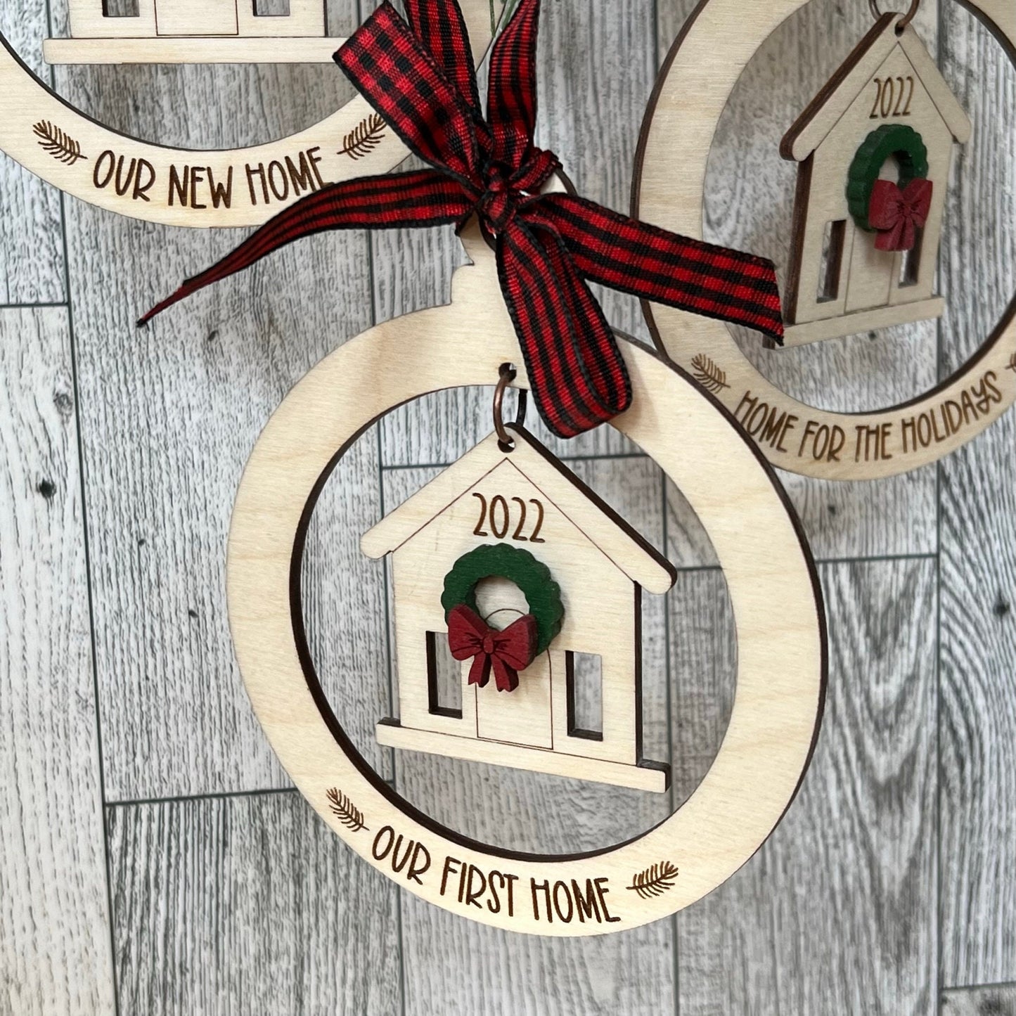 Laser Cut Wood Home Dangle Ornament