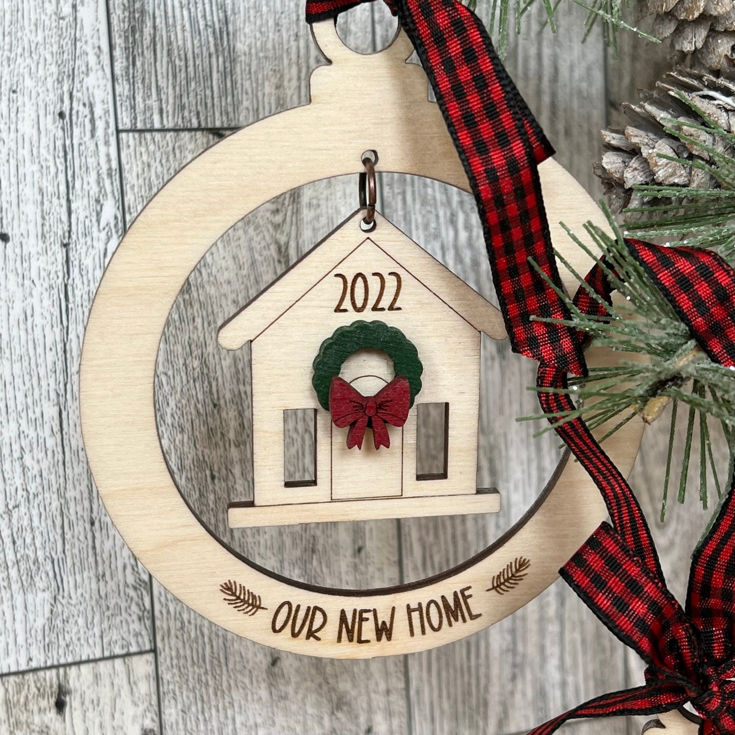 Laser Cut Wood Home Dangle Ornament