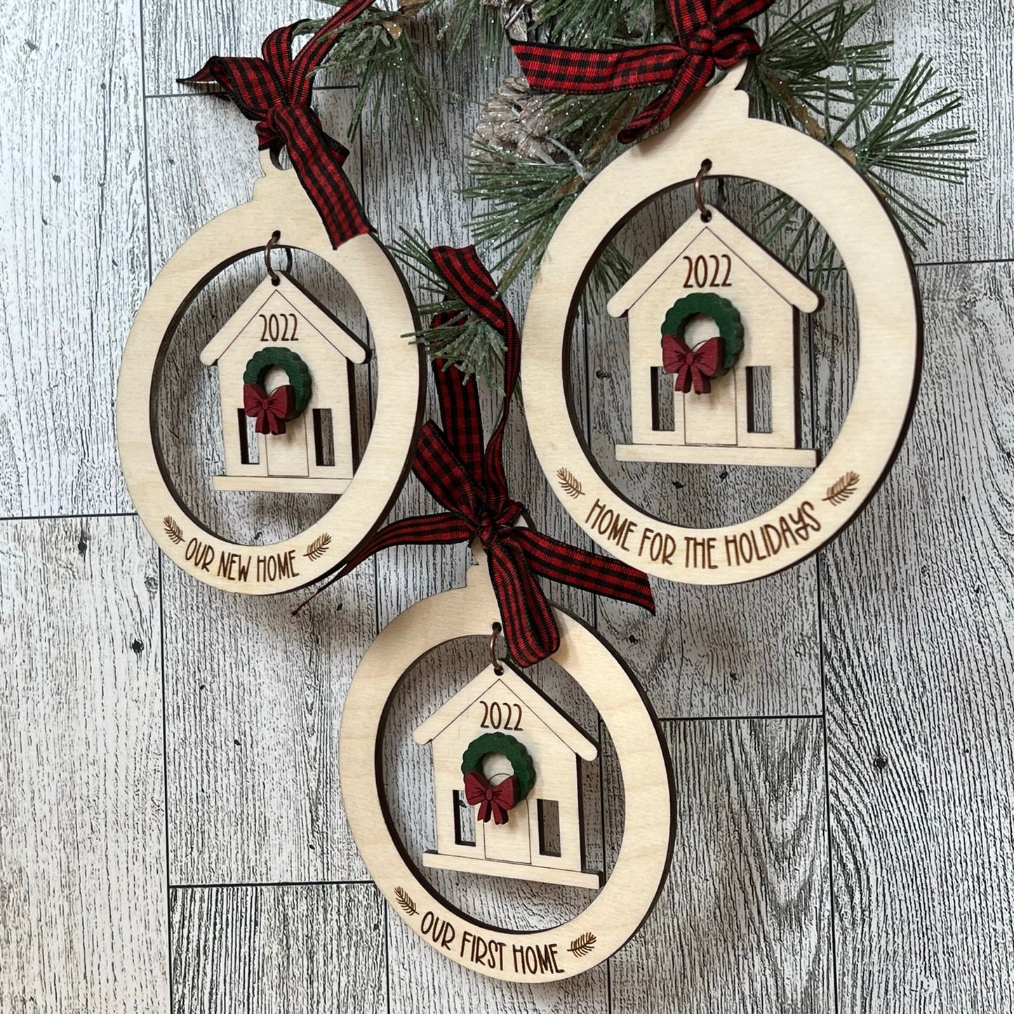 Laser Cut Wood Home Dangle Ornament