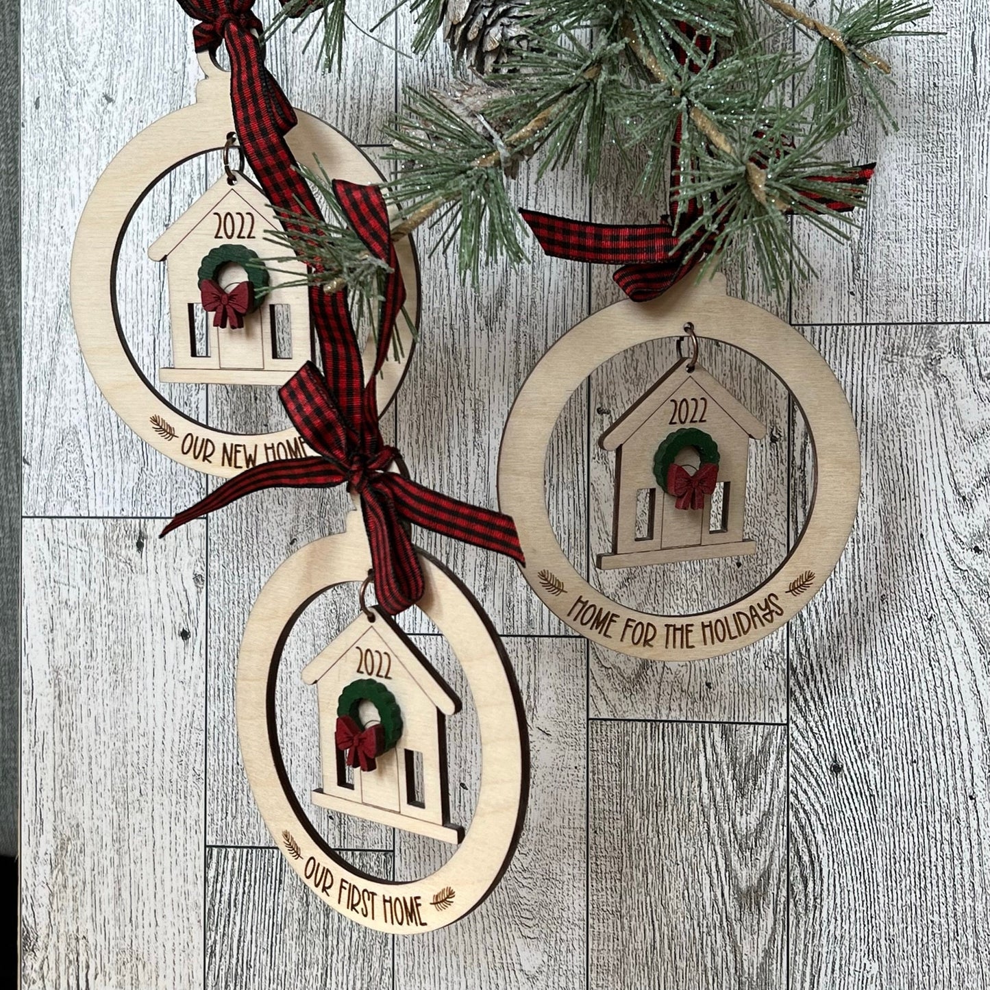 Laser Cut Wood Home Dangle Ornament