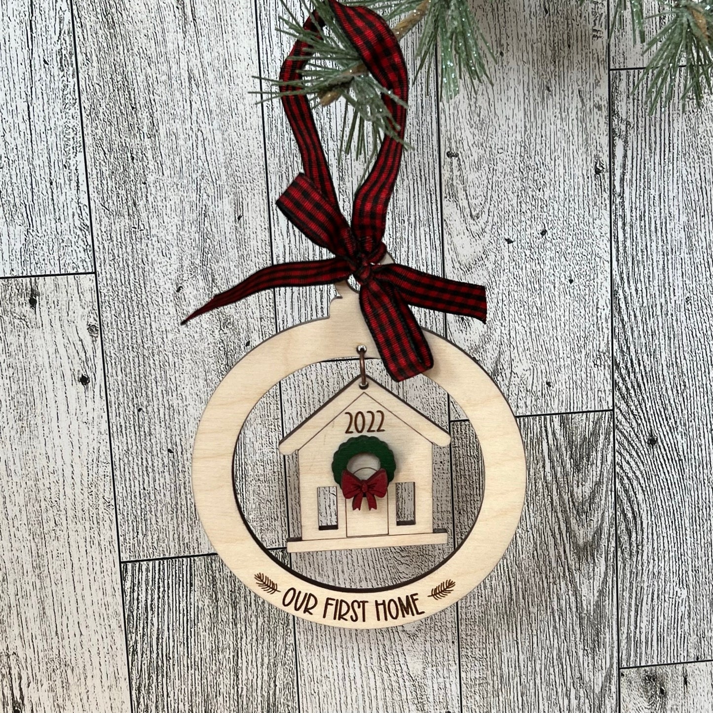 Laser Cut Wood Home Dangle Ornament
