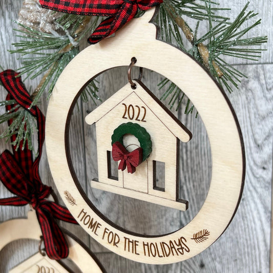 Digital Cut File - Laser Cut - Home Dangle Christmas Ornament