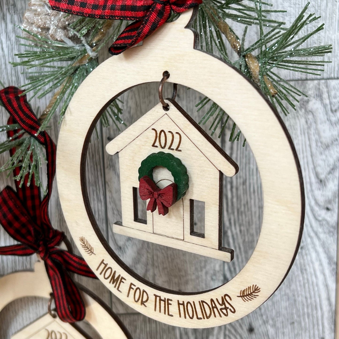 Laser Cut Wood Home Dangle Ornament