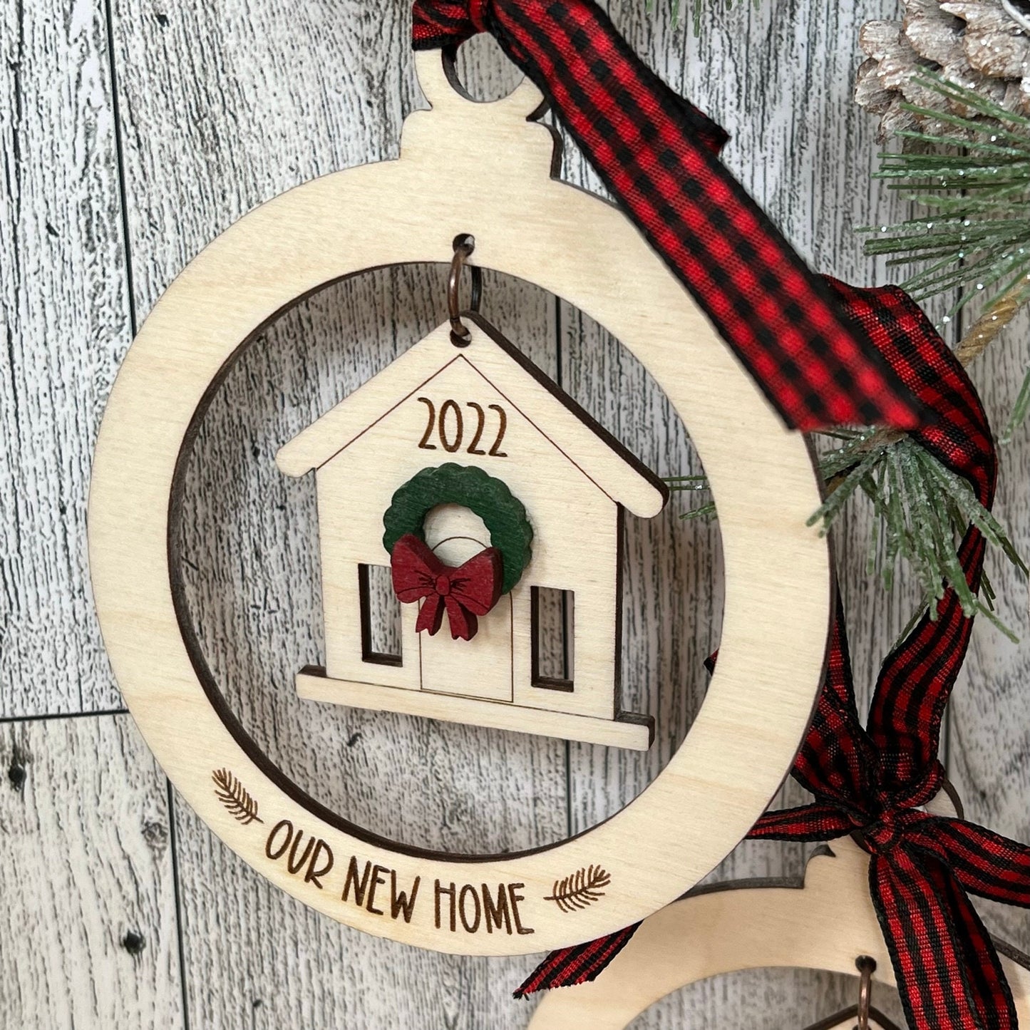 Laser Cut Wood Home Dangle Ornament