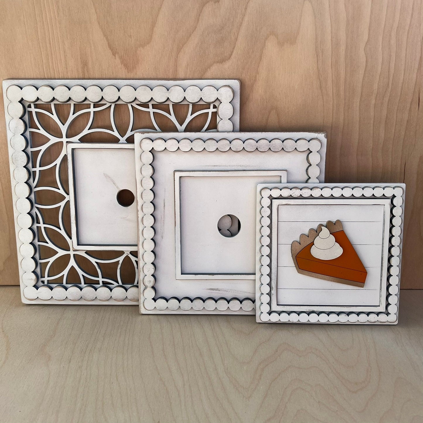 Laser Cut File - Beaded Trim Single Sign Tile Holder ~ Interchangeable Sign Backer - Digital Download SVG, DXF, AI files