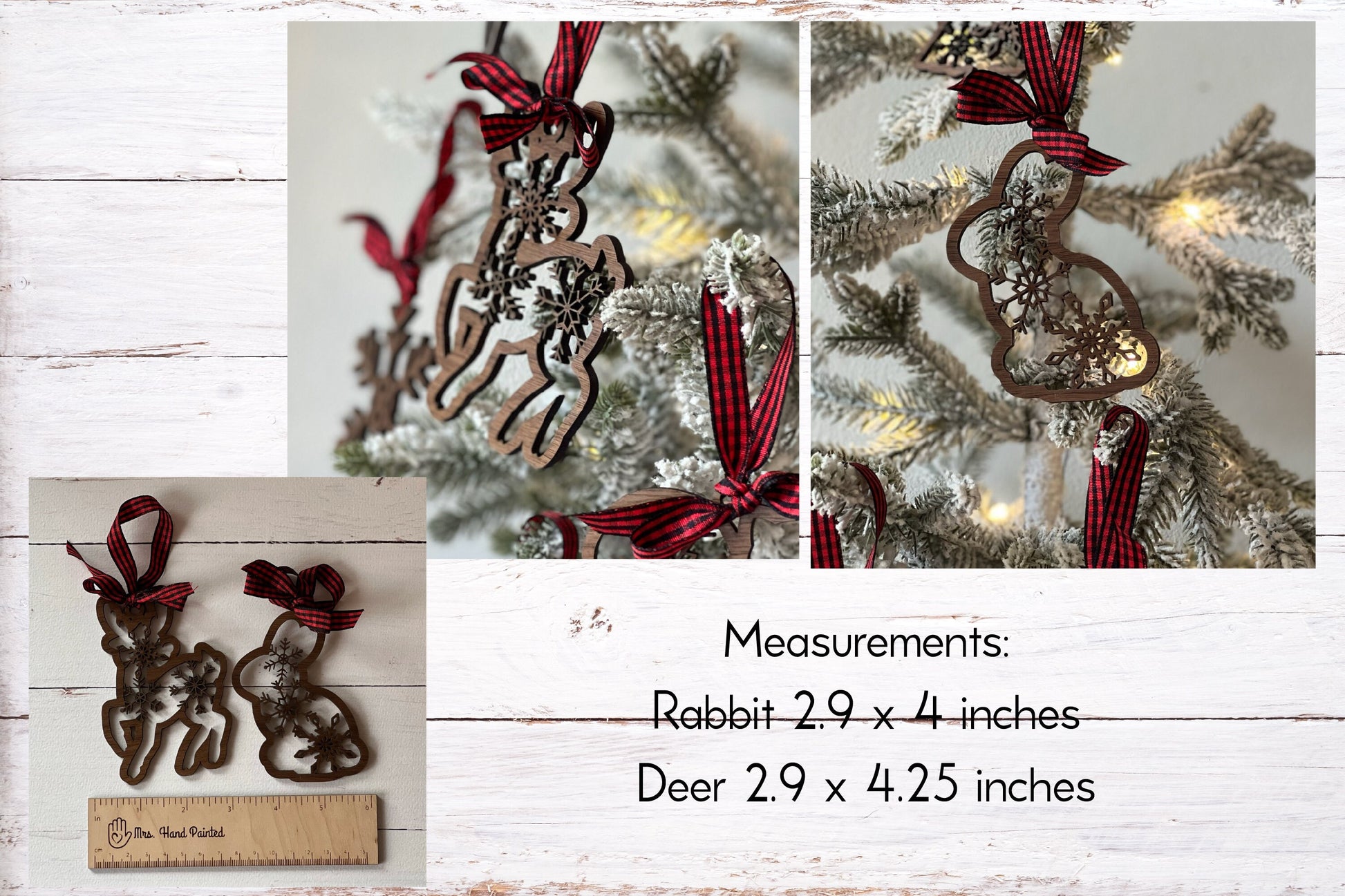 Digital Cut File - Laser Cut Ornament - Snowflake Critters Ornaments Bundle