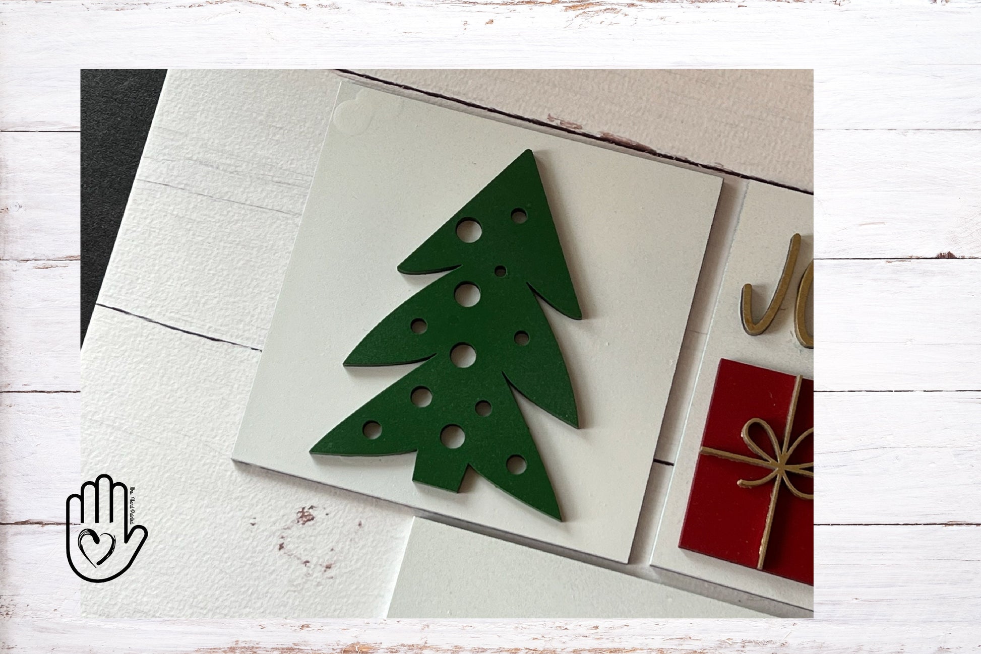 Merry & Bright Boho Christmas Leaning Ladder Interchangeable Signs - Laser Cut Wood Painted
