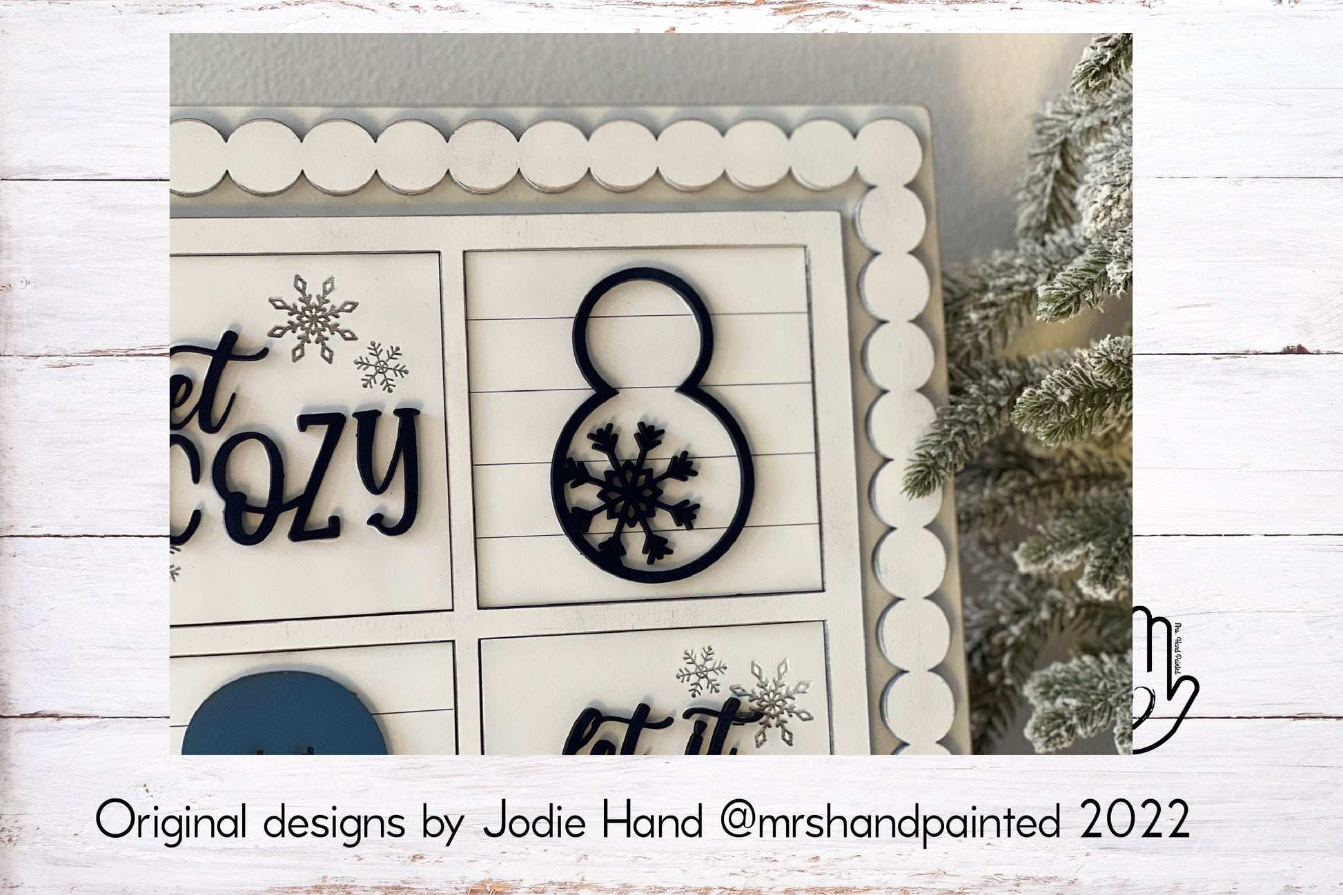 Laser Cut File - Winter Snow Ladder Tiles - Interchangeable Signs - Digital Download