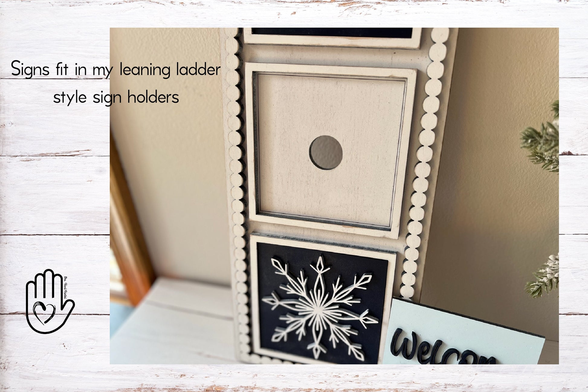 Laser Cut File - Snowman Winter Ladder Tiles - Interchangeable Signs - Digital Download