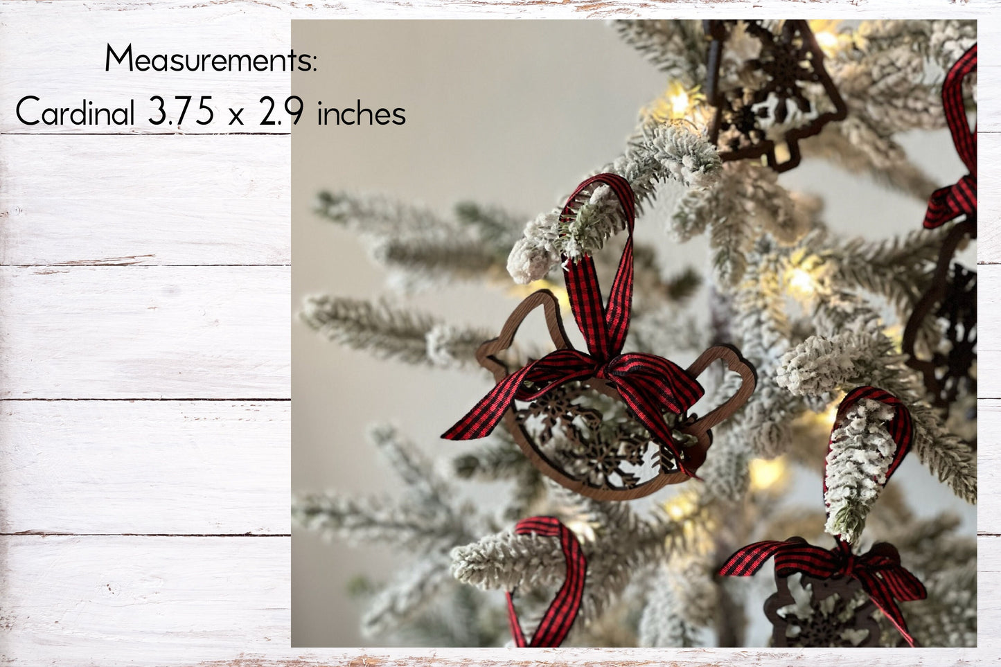 Digital Cut File - Laser Cut Ornament - Snowflake Cardinal Ornament