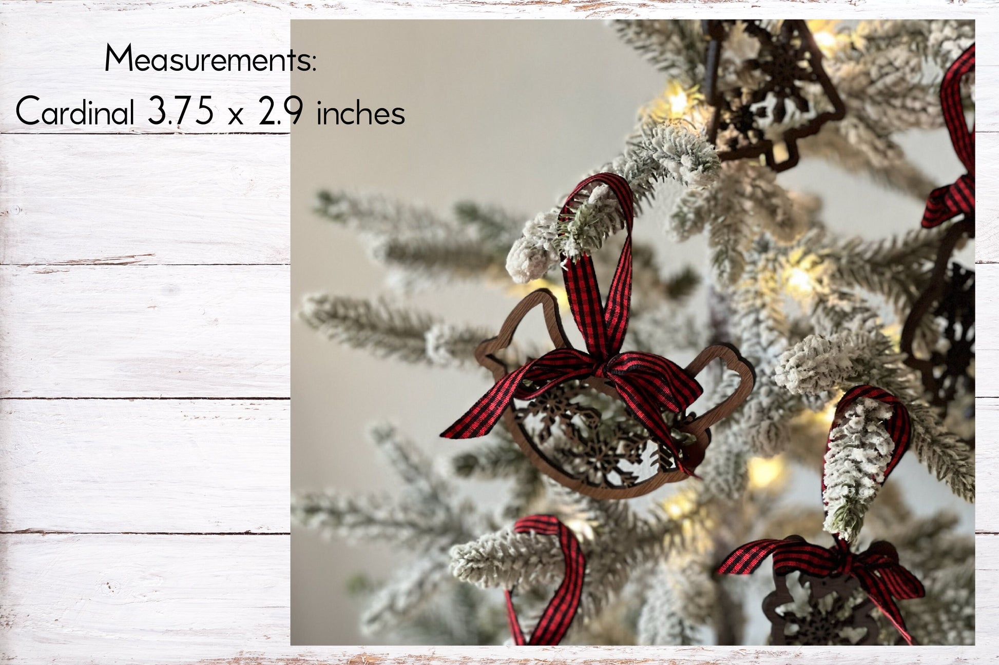 Digital Cut File - Laser Cut Ornament - Snowflake Cardinal Ornament