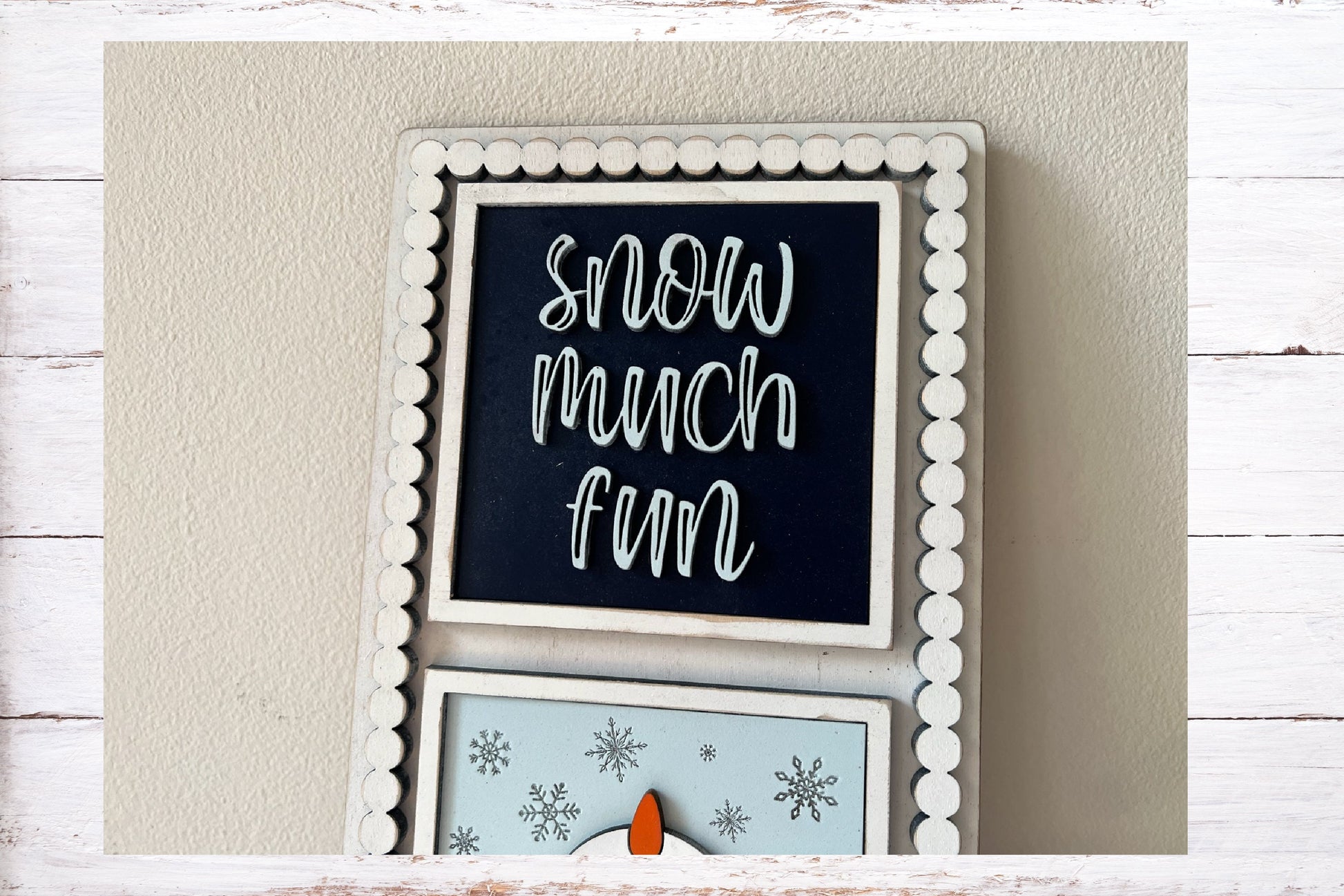 Laser Cut File - Snowman Winter Ladder Tiles - Interchangeable Signs - Digital Download