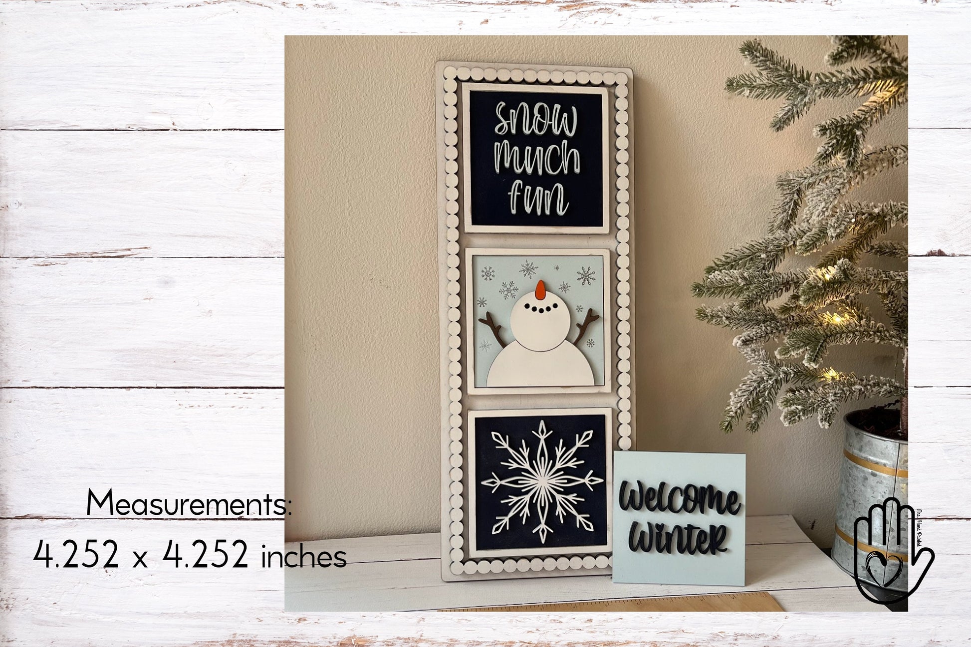 Laser Cut File - Snowman Winter Ladder Tiles - Interchangeable Signs - Digital Download