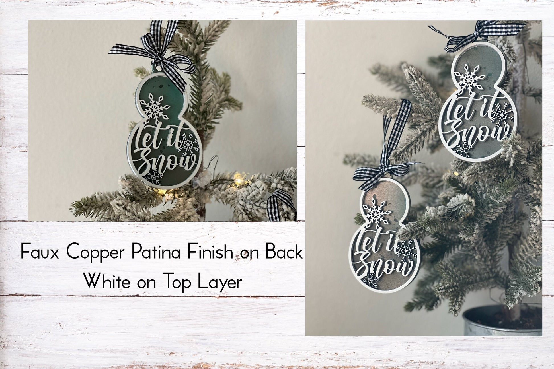 Digital Cut File - Laser Cut Ornament - Let it Snow Snowman