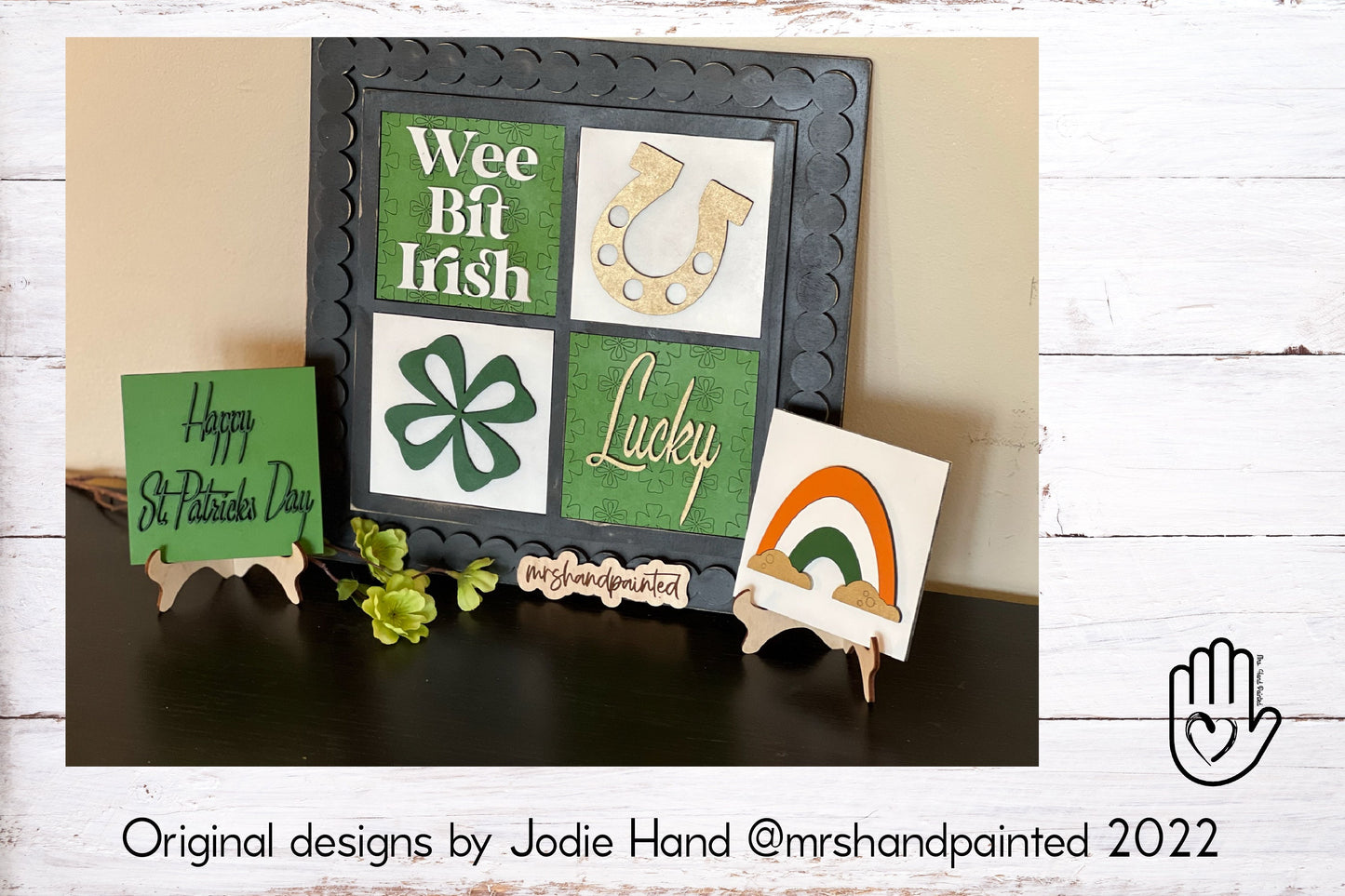 Retro St. Patrick's Day Leaning Ladder Interchangeable Signs - Laser Cut Wood Painted