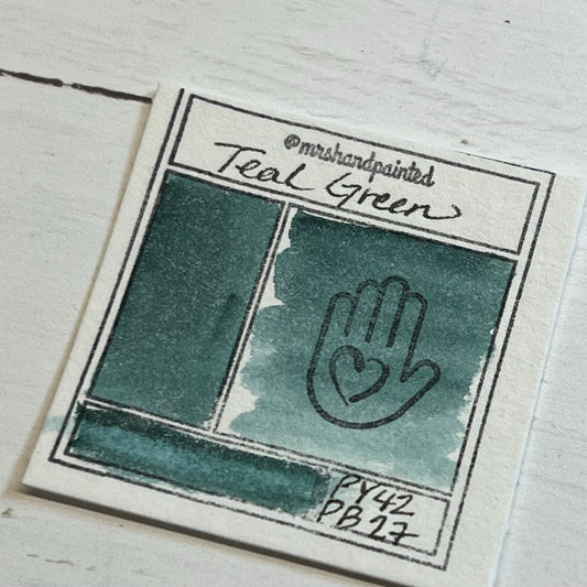 Handmade Watercolor Paints - TEAL GREEN