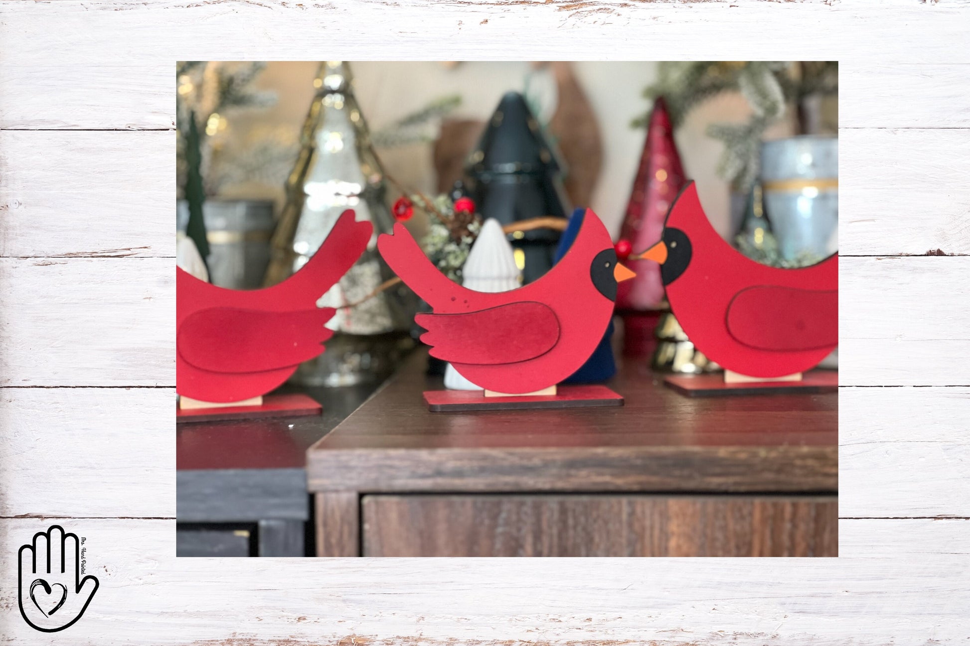 Digital Cut File - Laser Cut Standup Cardinals with Slotted Bases - .svg, .ai laser cut files