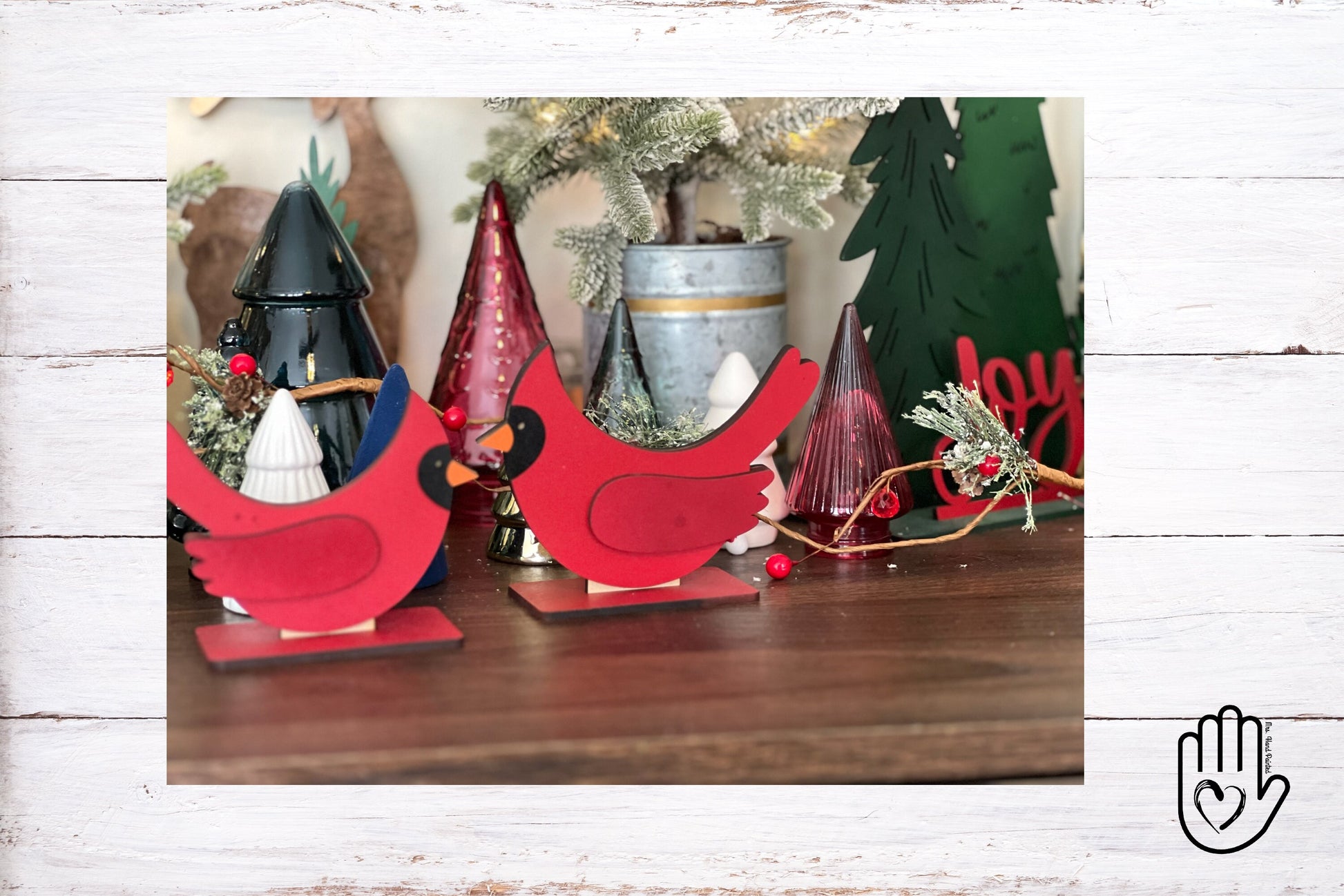Digital Cut File - Laser Cut Standup Cardinals with Slotted Bases - .svg, .ai laser cut files